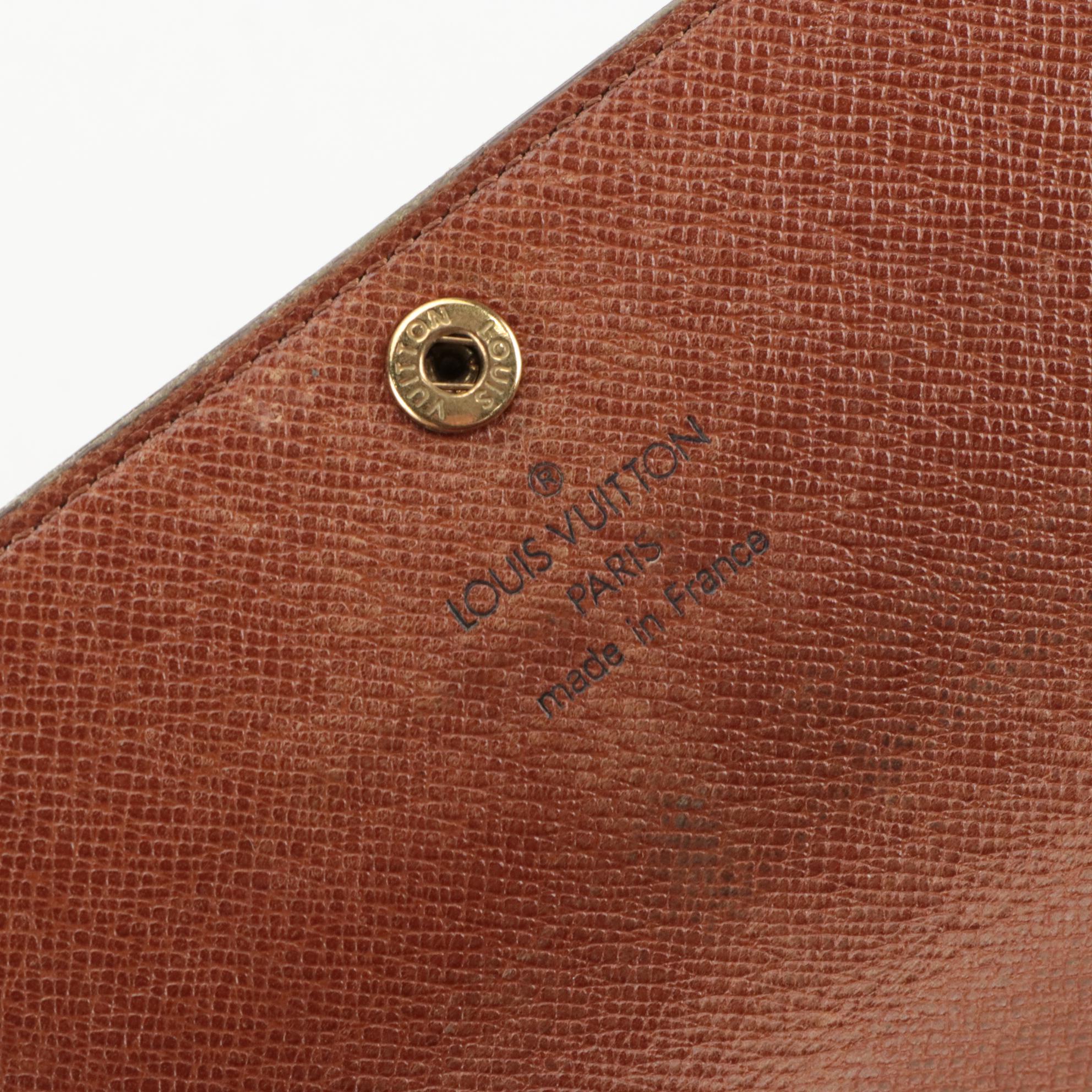 Louis Vuitton Porte-Monnaie Wallet in Monogram Canvas With Box