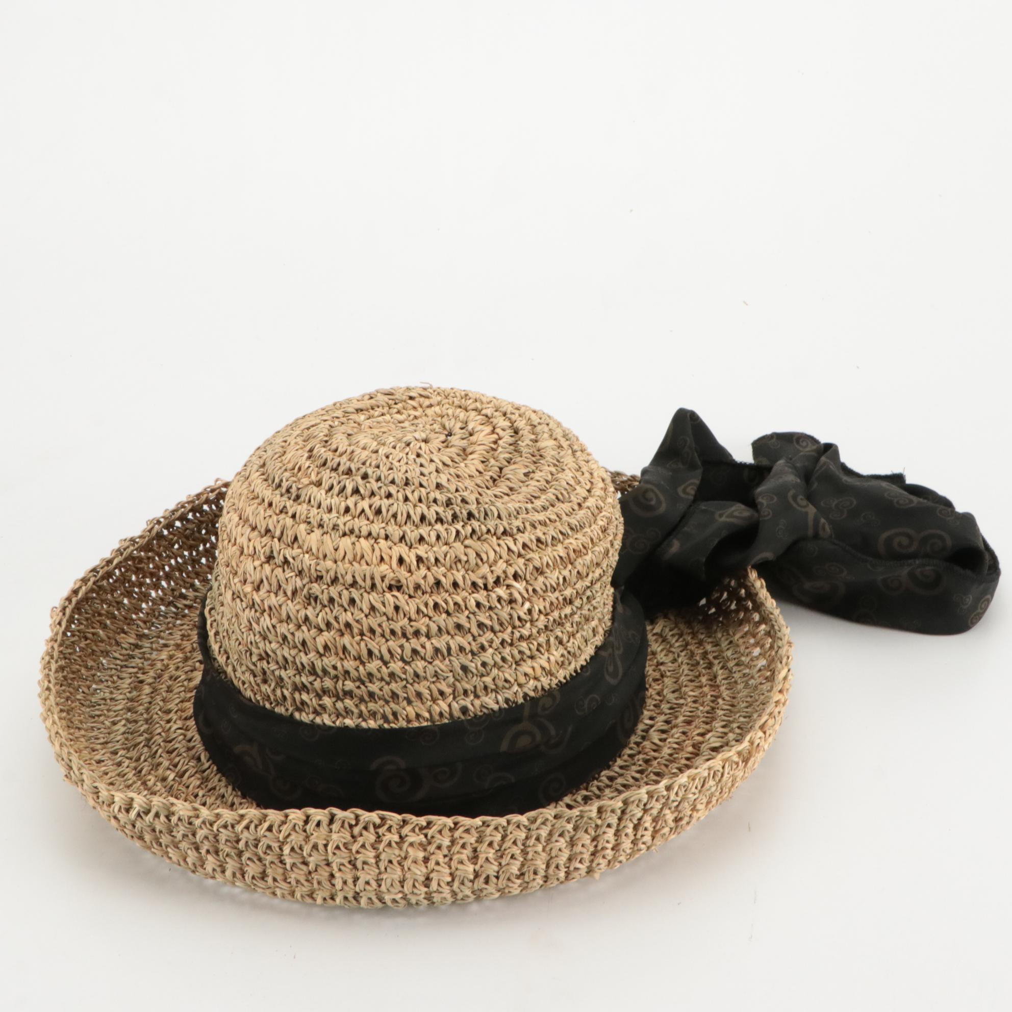 Walt Disney's Mary Poppins Hat, Walt Disney Straw Hat, and Vintage Woven Hat