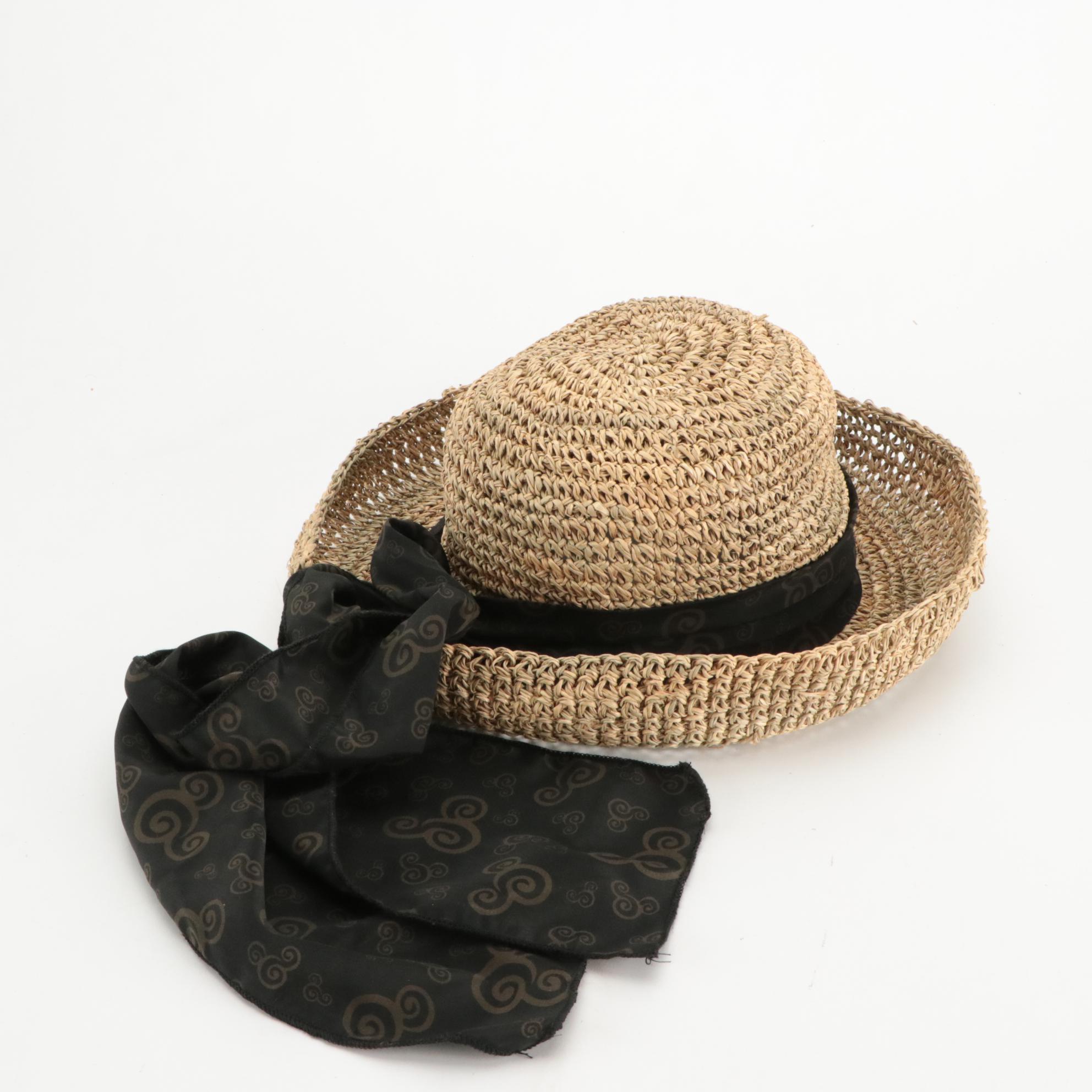 Walt Disney's Mary Poppins Hat, Walt Disney Straw Hat, and Vintage Woven Hat