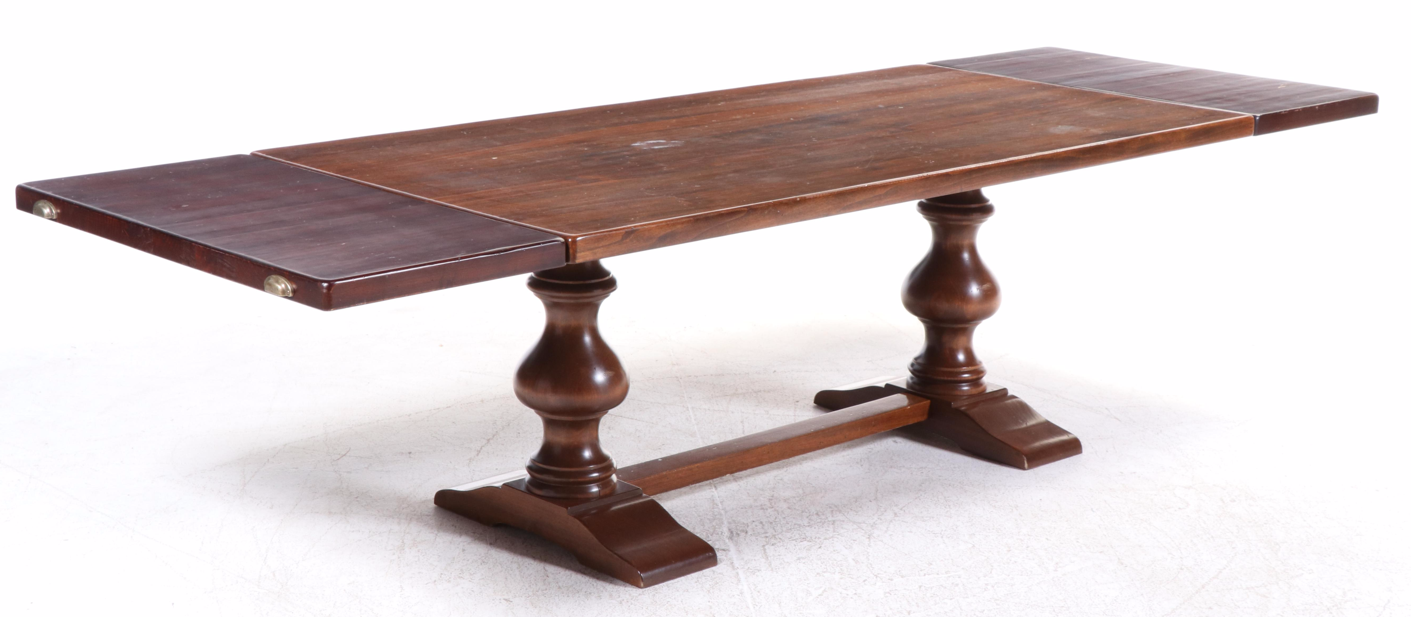 Seven-Piece Italian Provincial Style Hardwood Dining Set, Incl. Arhaus Furniture