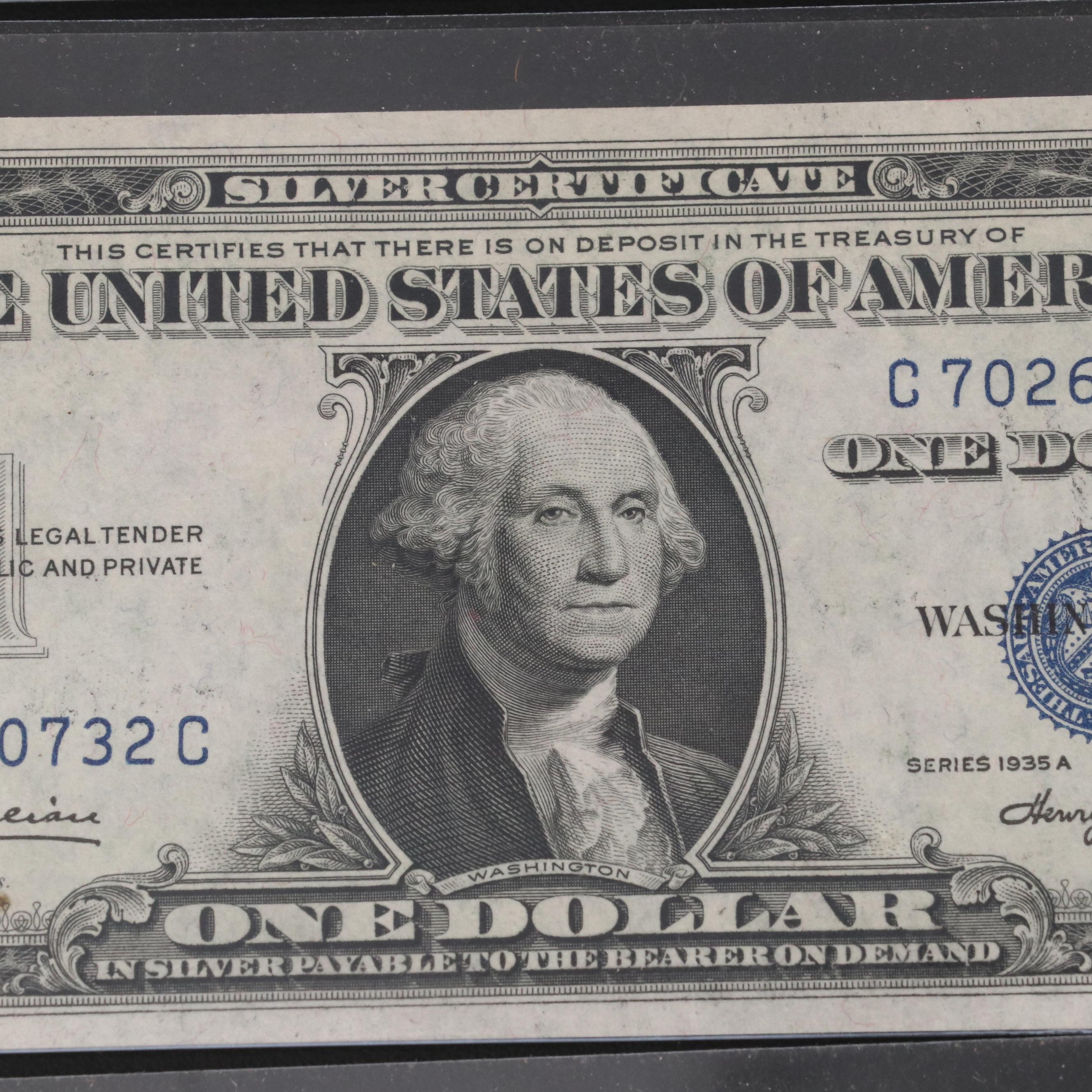 Series of 1928A $100 Federal Reserve Note and Nine $1 Silver Certificates