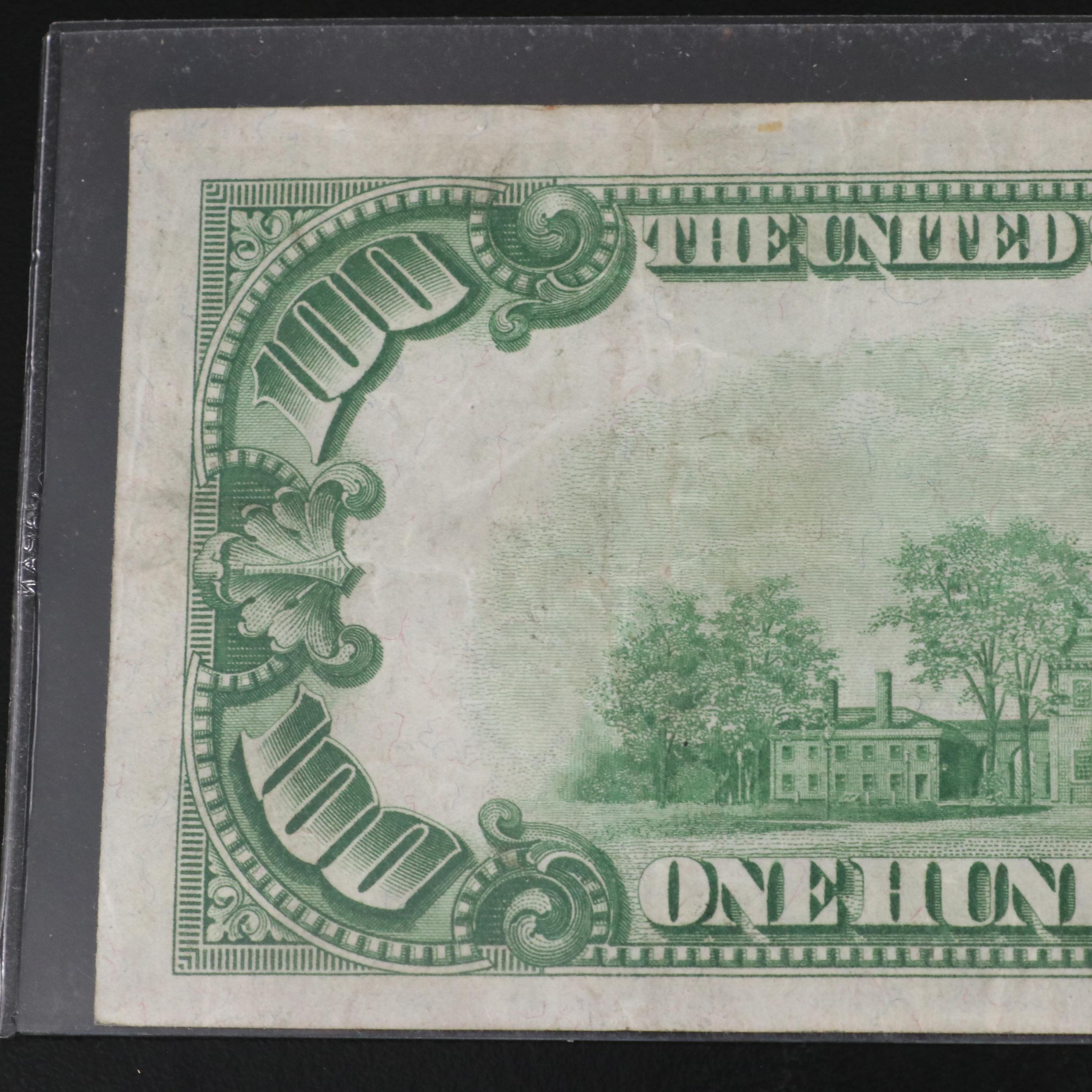 Series of 1928A $100 Federal Reserve Note and Nine $1 Silver Certificates