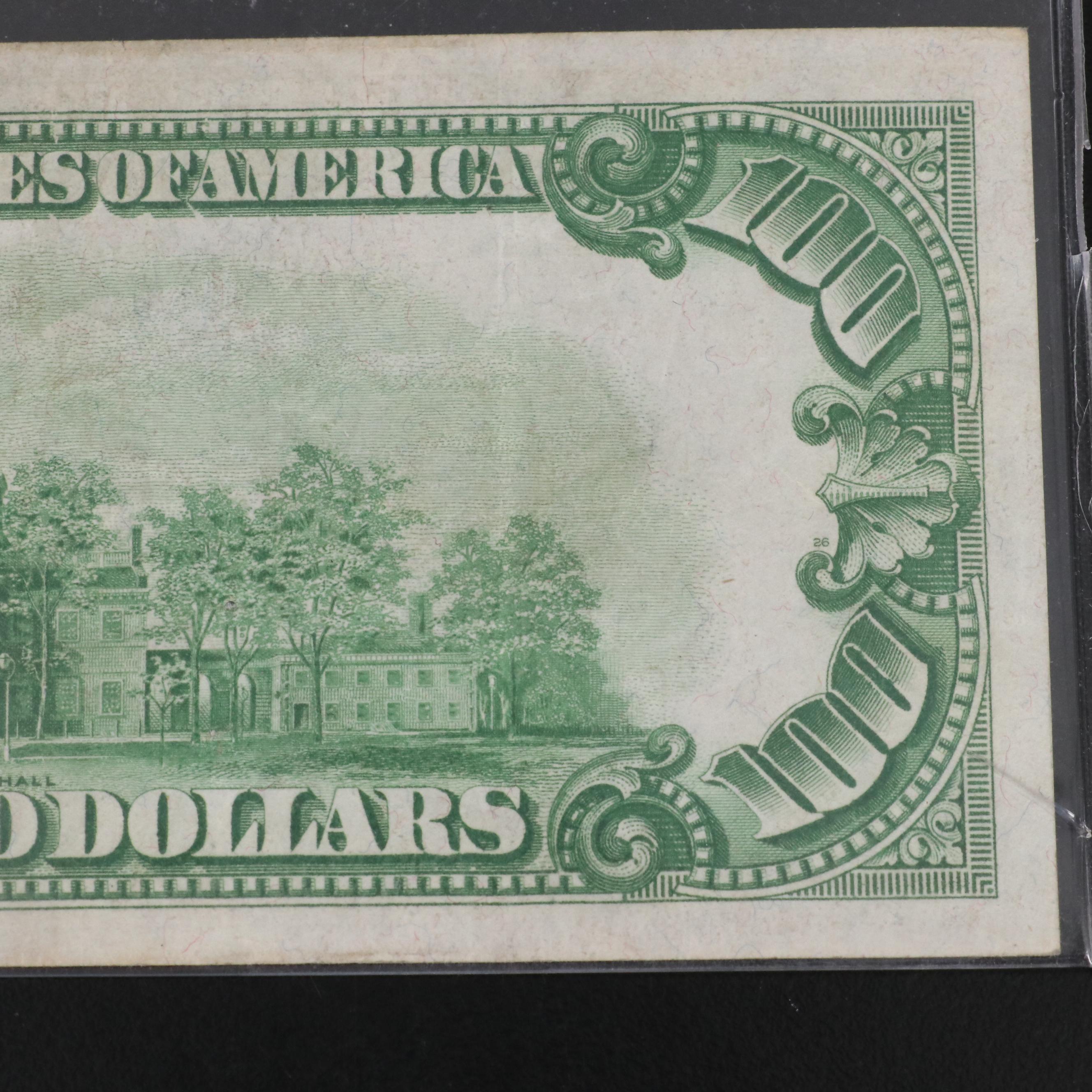 Series of 1928A $100 Federal Reserve Note and Nine $1 Silver Certificates