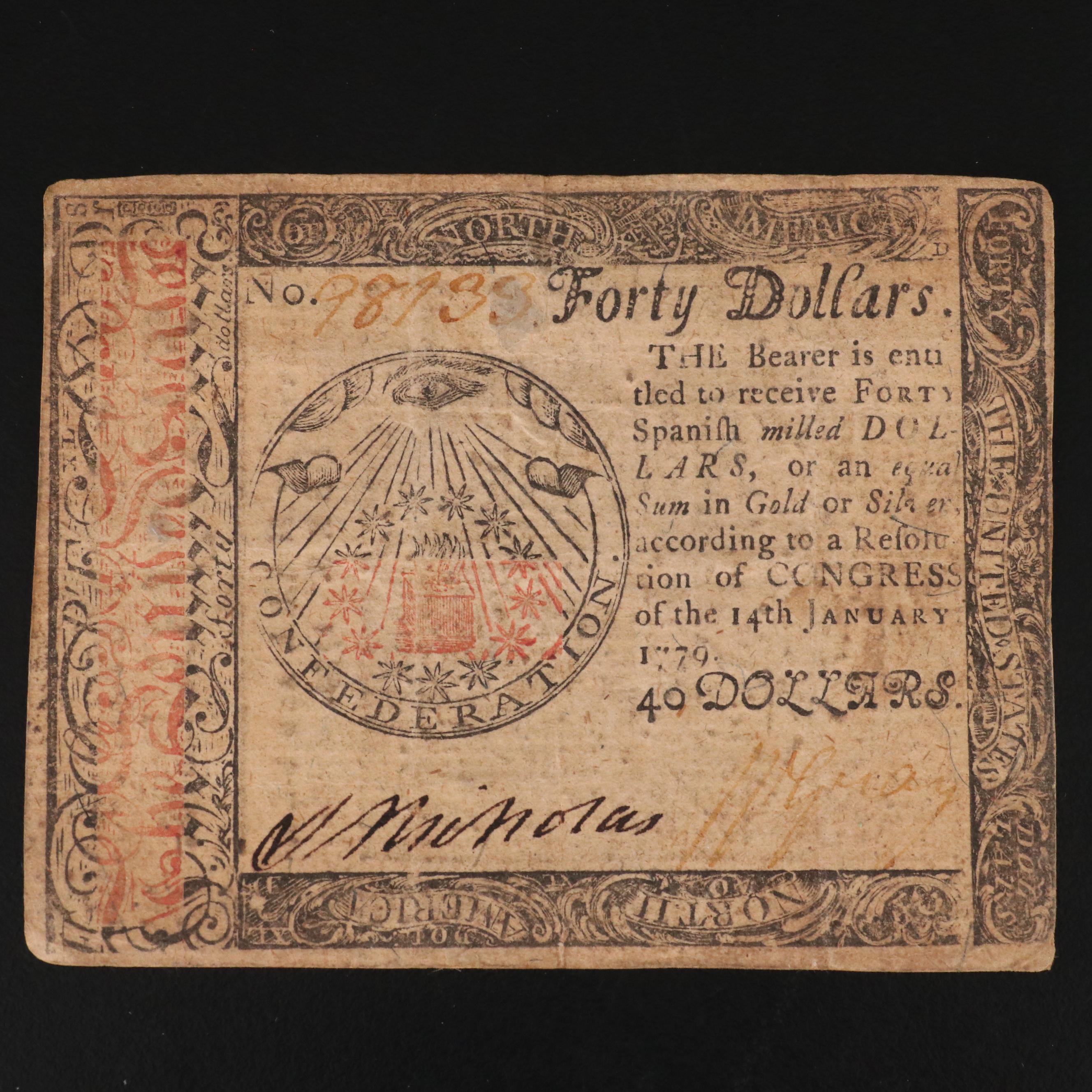 $40 Continental Currency Note from 1779 and More