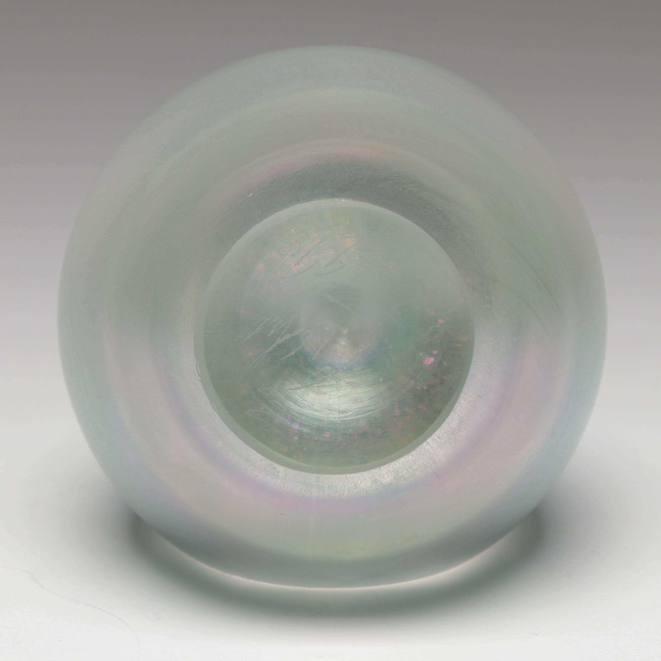 Robert Eickholt Dichroic Glass Paperweight with Murano Style Whale