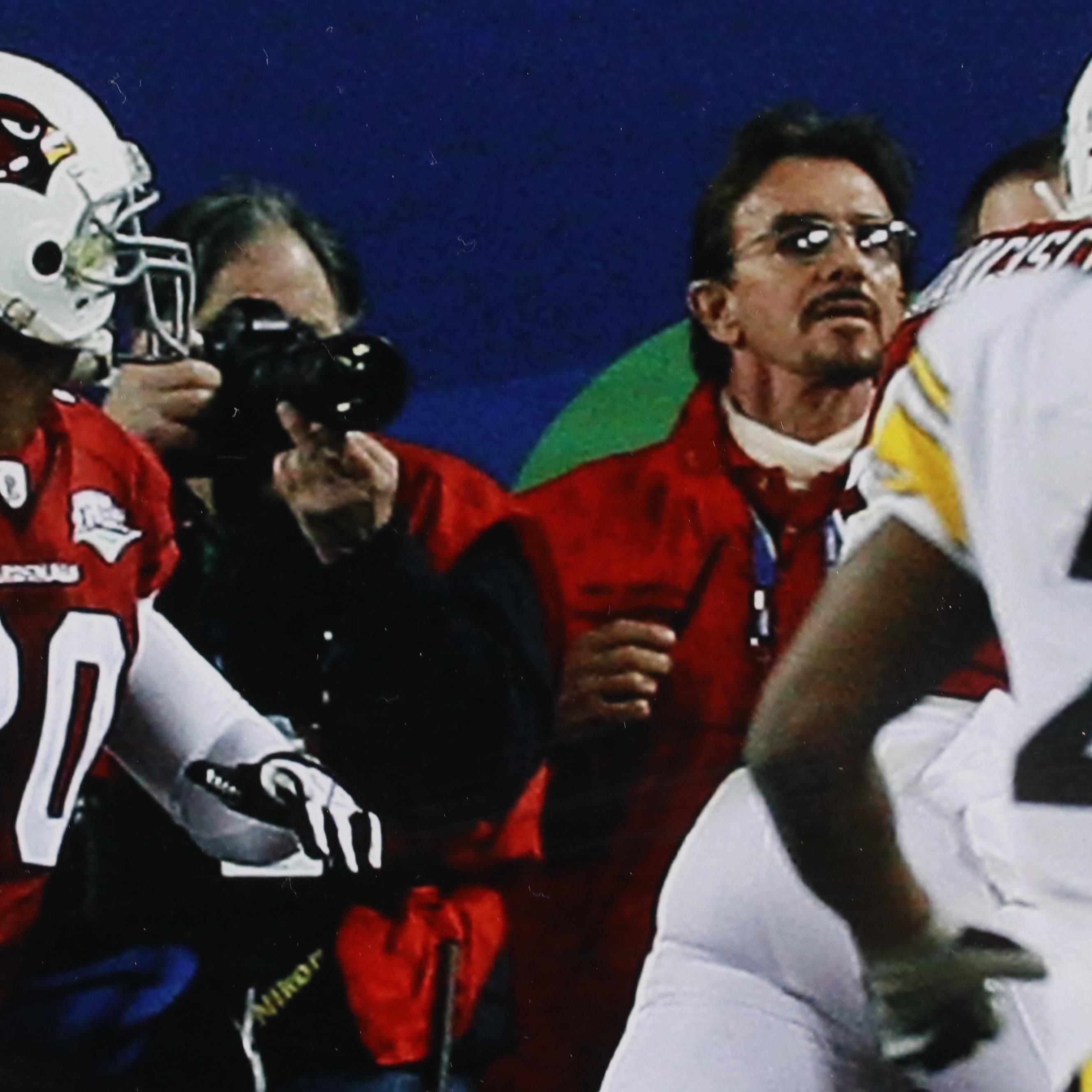 Santonio Holmes Signed Pittsburgh Steelers Super Bowl XLIII Matted Display