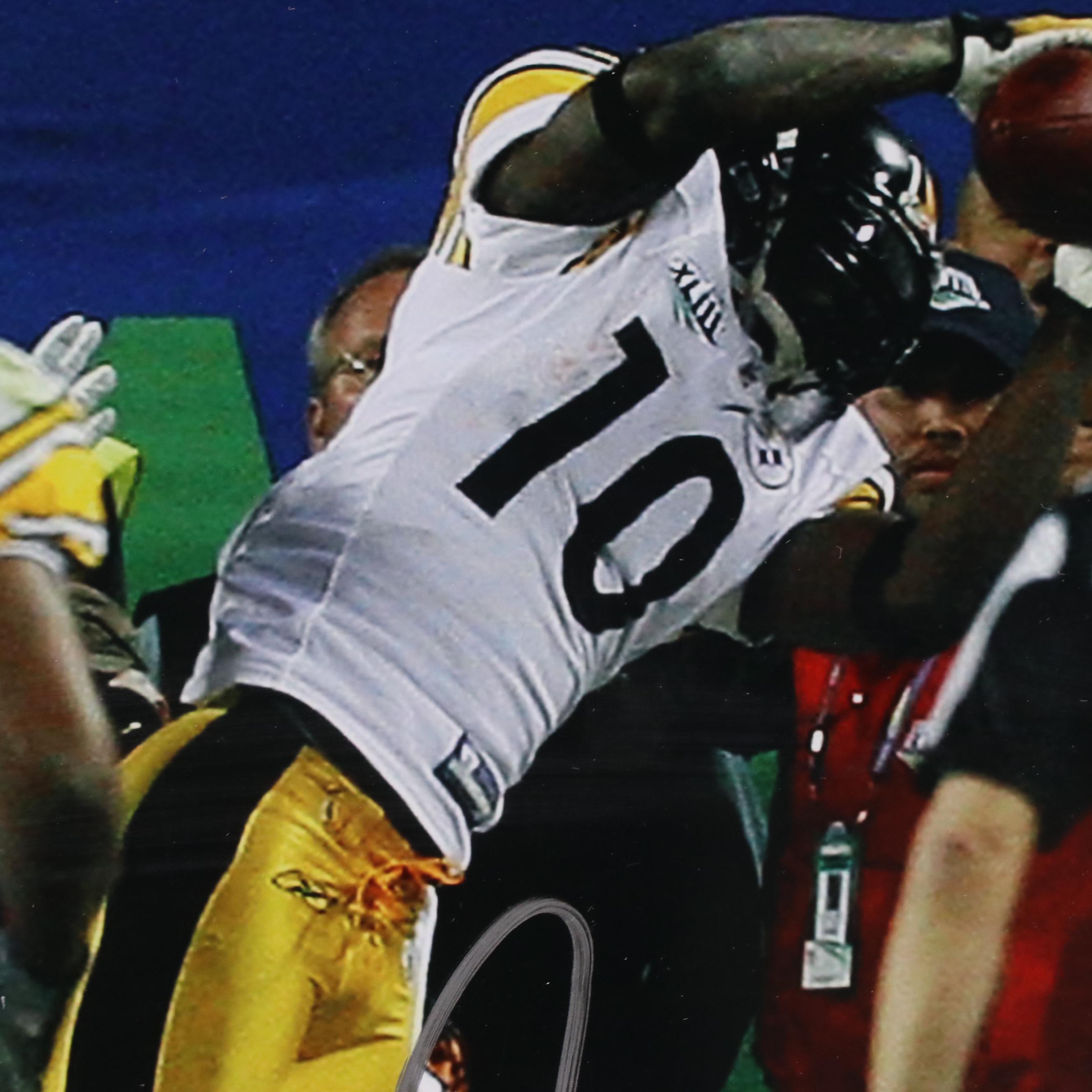 Santonio Holmes Signed Pittsburgh Steelers Super Bowl XLIII Matted Display