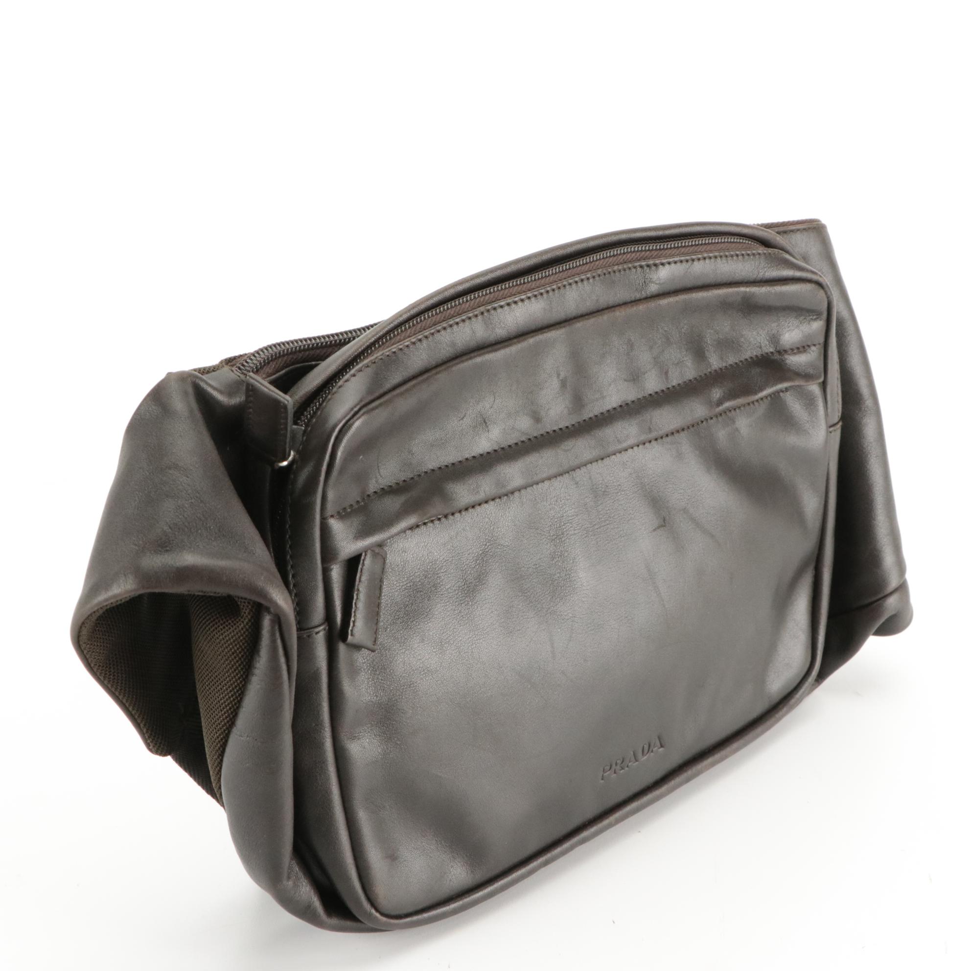 Prada Belt Bag in Brown Leather