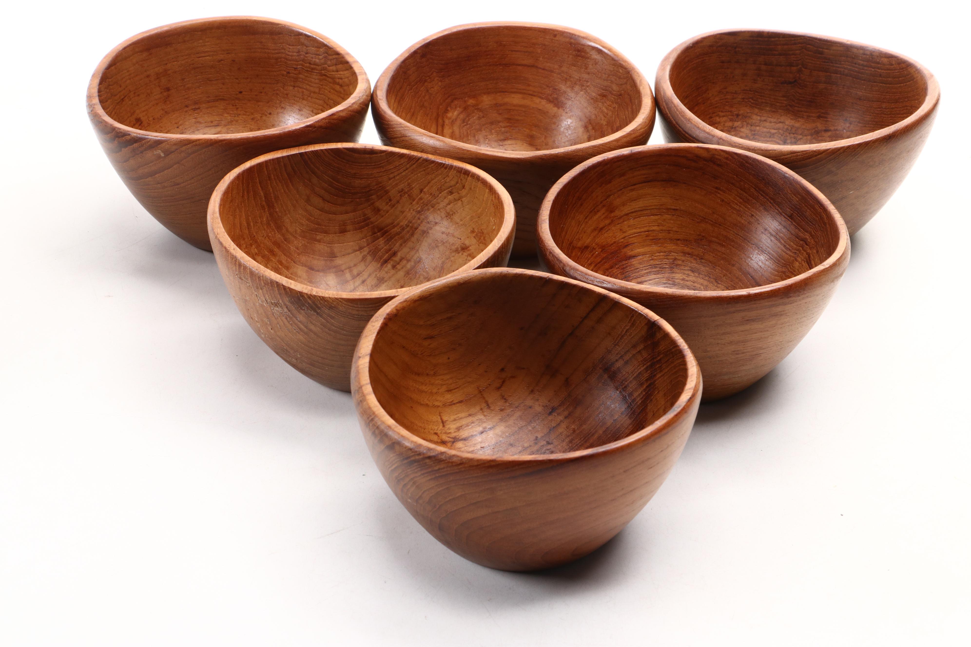 Turned Teak Wood Salad Set