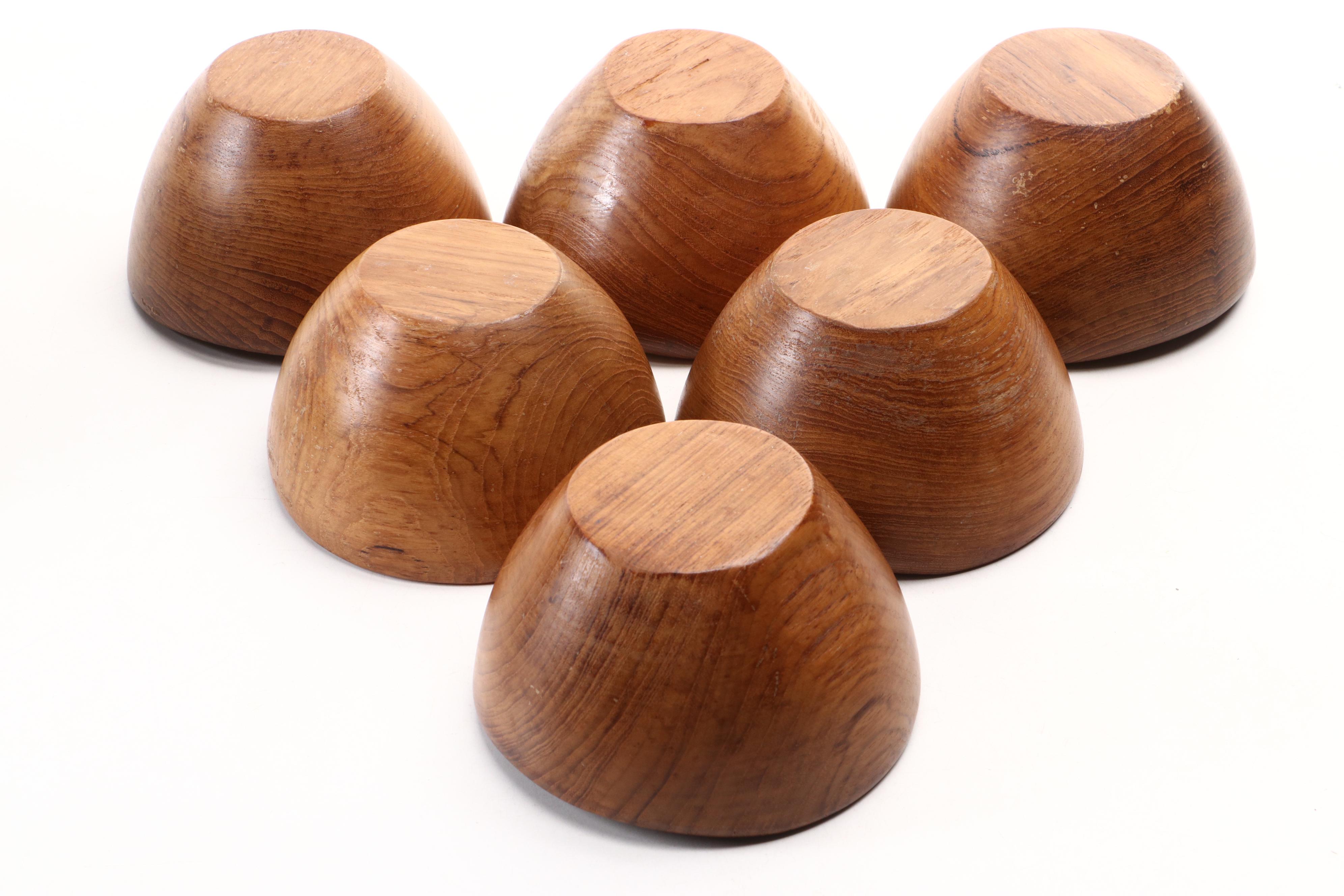 Turned Teak Wood Salad Set