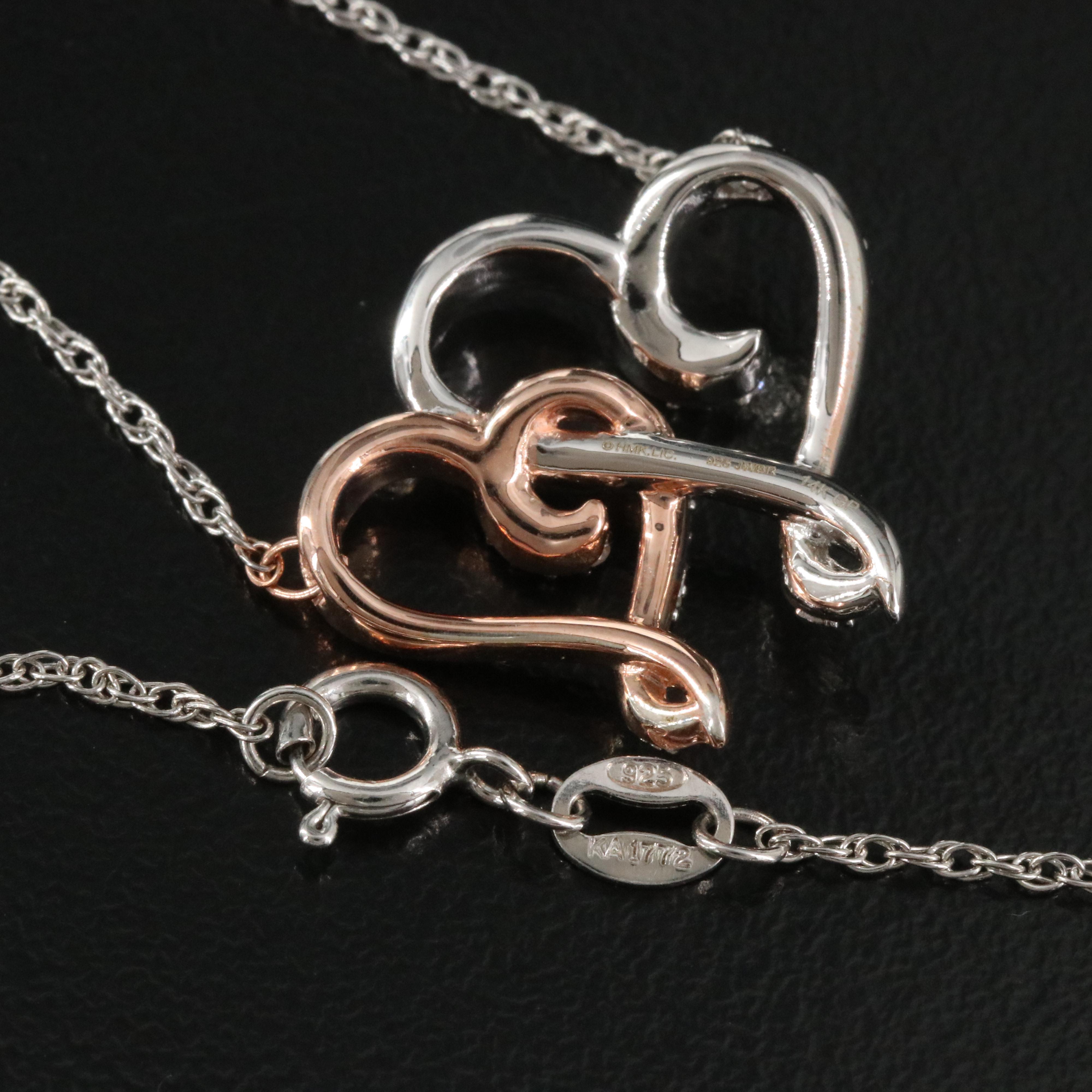 Hallmark Sterling Diamond Double Heart Necklace