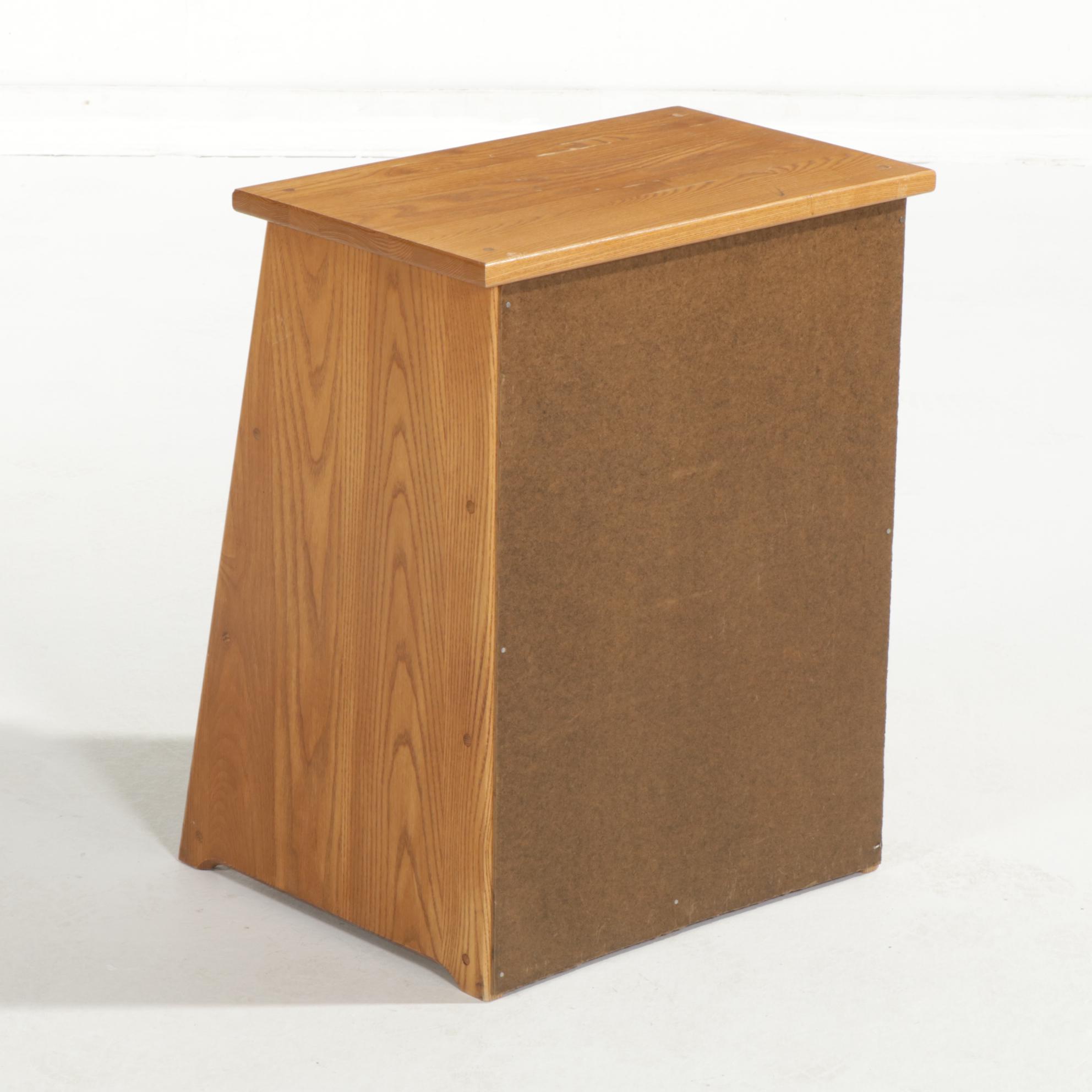 Arts & Crafts Style Oak Four-Tier Bookcase End Table