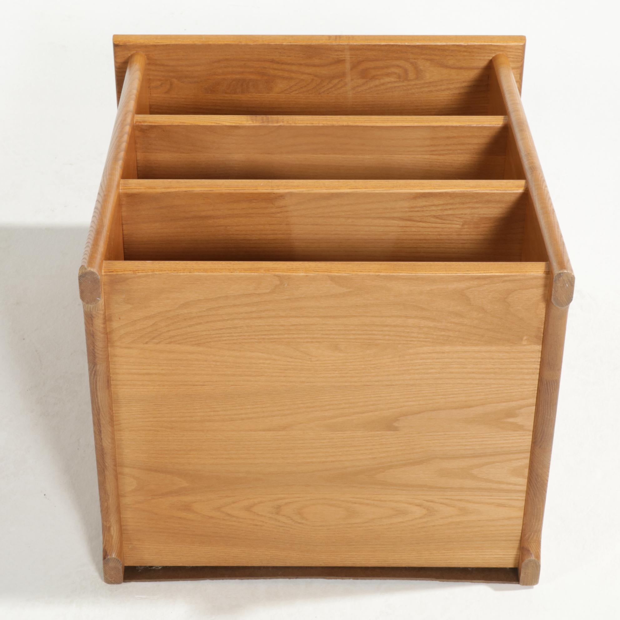 Arts & Crafts Style Oak Four-Tier Bookcase End Table