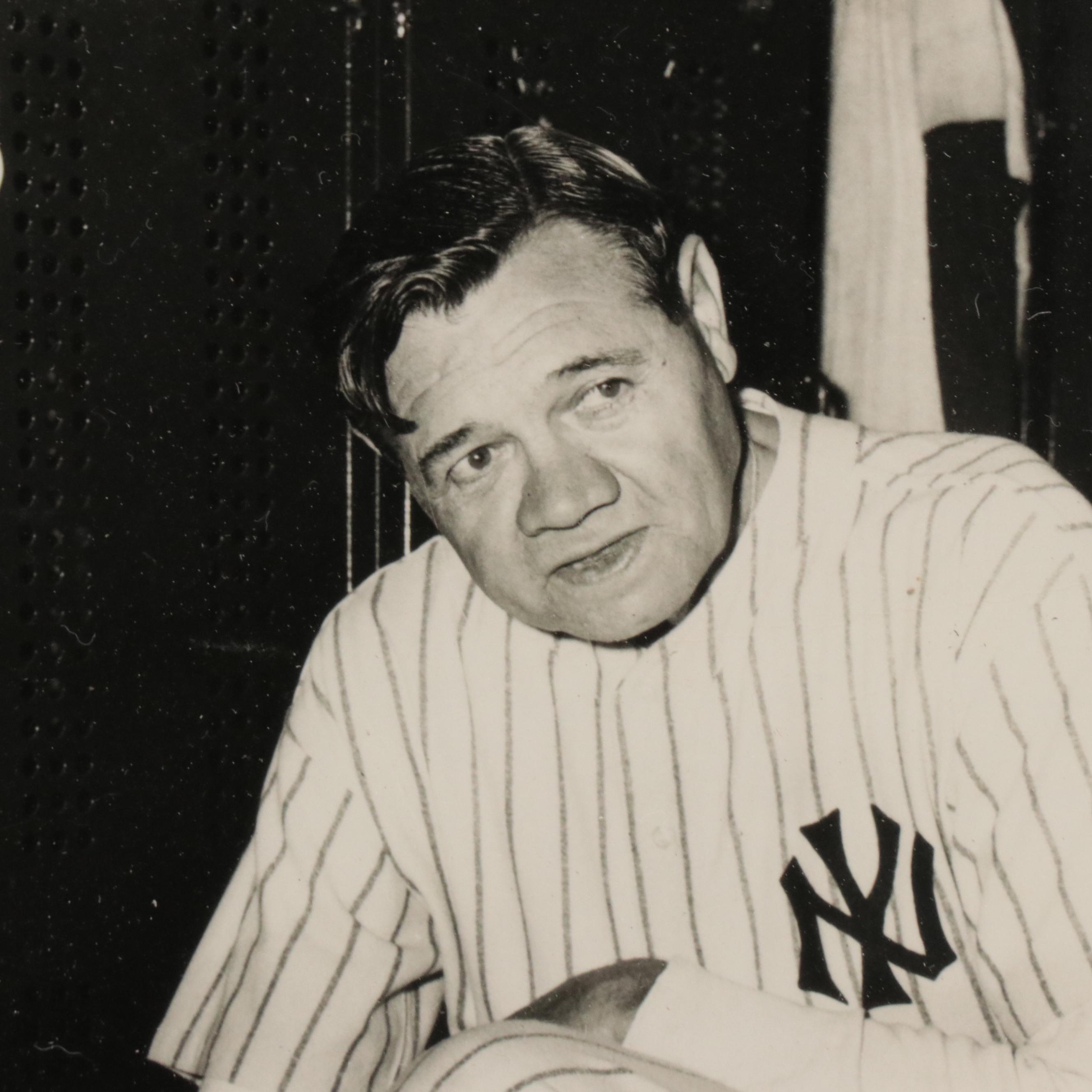 New York Yankees Locker Room Baseball Print Featuring Babe Ruth