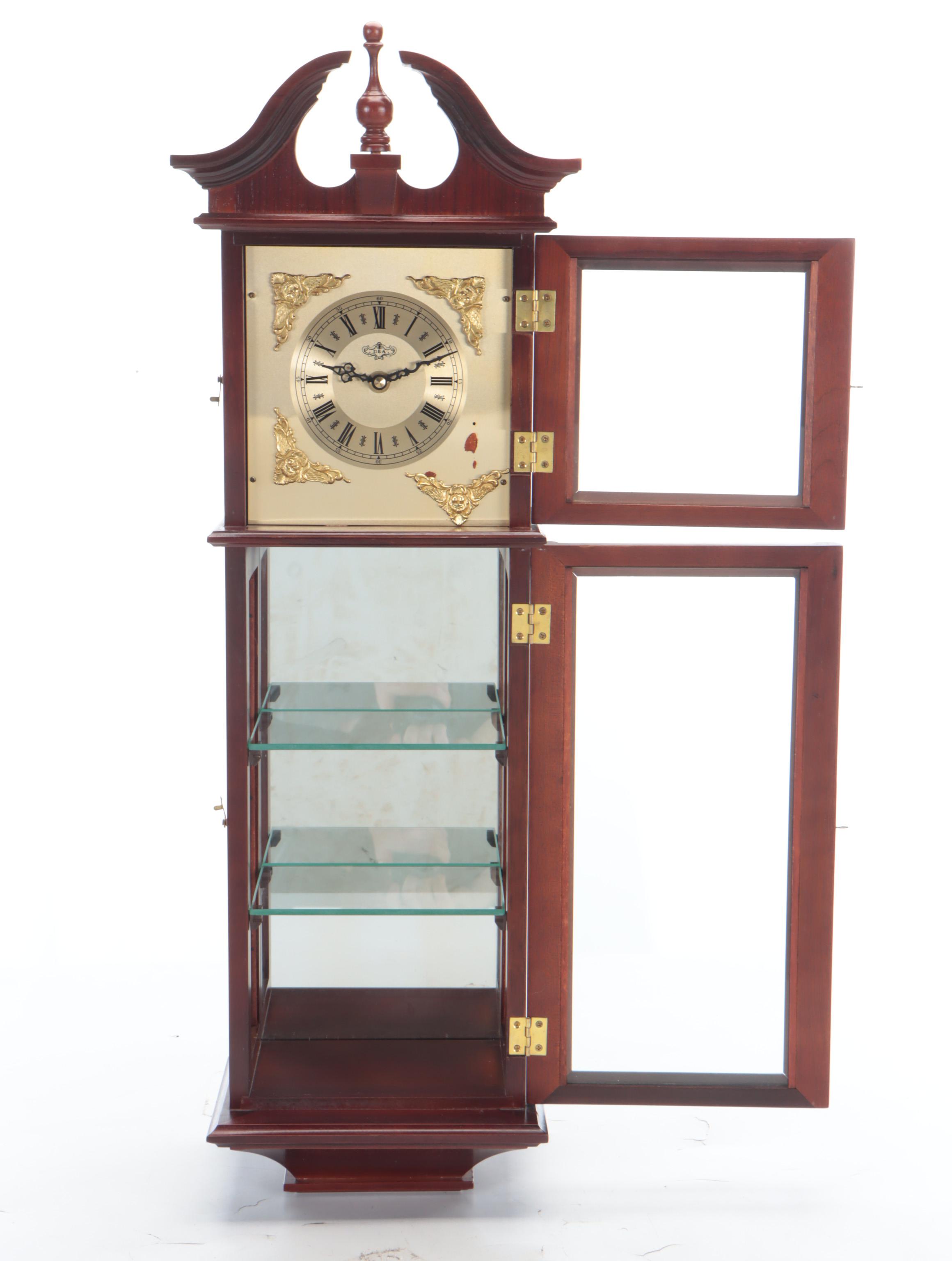 D & A Federal Style Curio Case Wall Clock