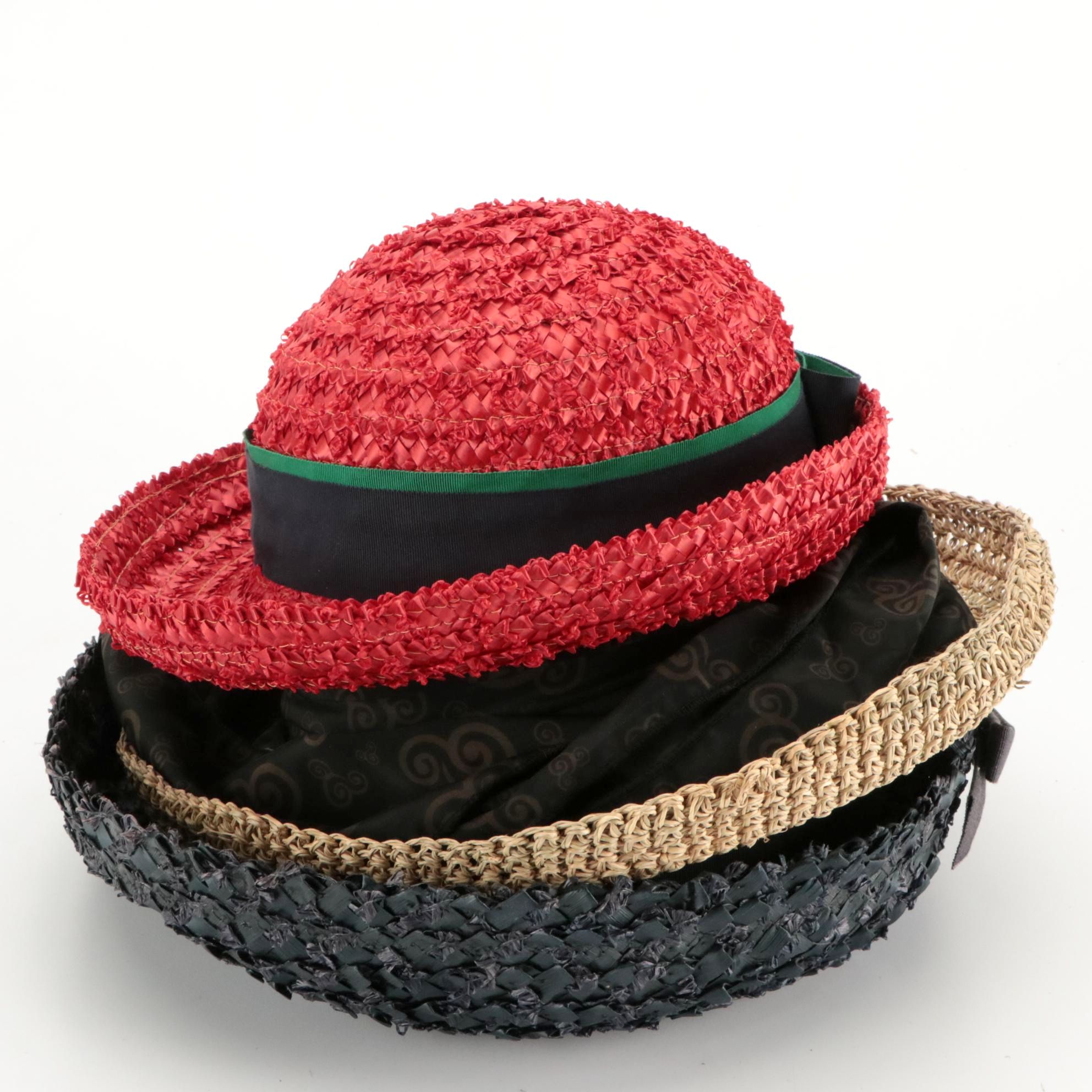 Walt Disney's Mary Poppins Hat, Walt Disney Straw Hat, and Vintage Woven Hat