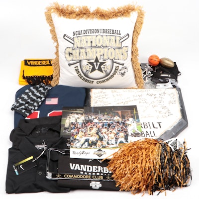 Vanderbilt Baseball Team-Signed Wooden Home Plate with Jersey and More