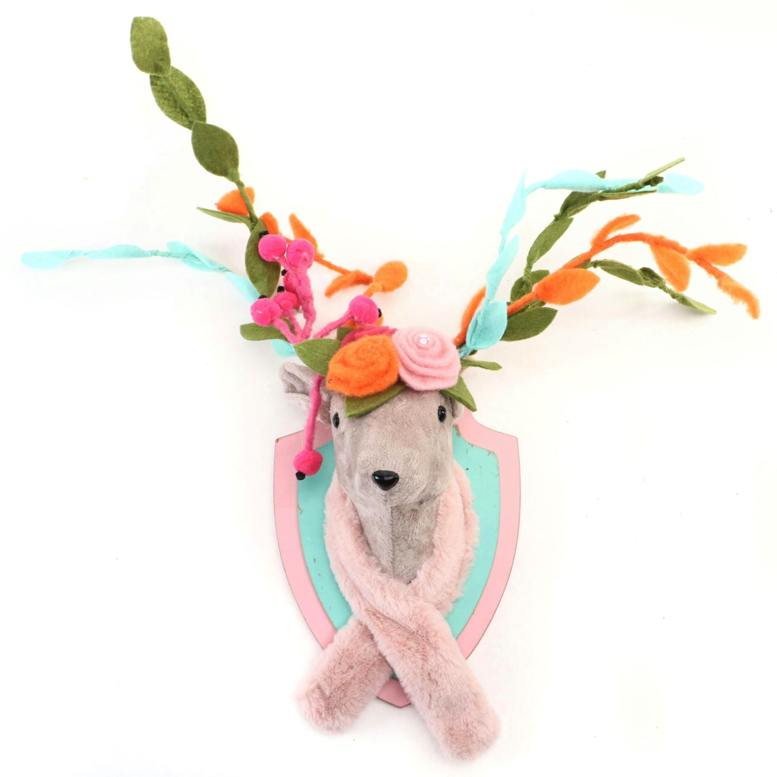 Felted Plush and Faux Fur Imitation Taxidermy Mount