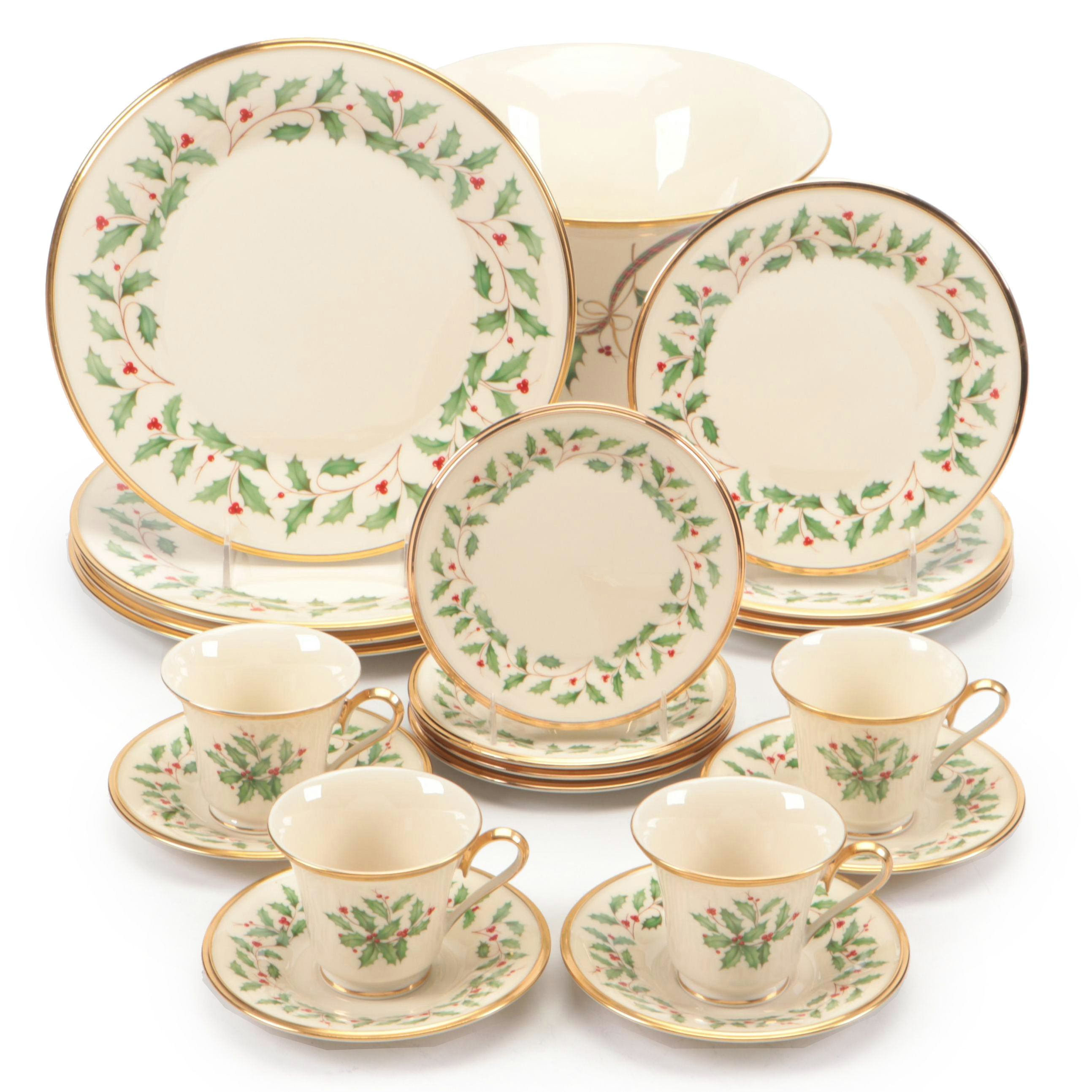 Lenox "Holiday" and "Holiday Nouveau" Porcelain Dinnerware and Serving Bowl