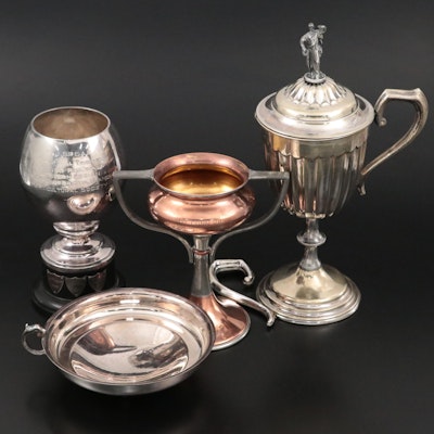 Arts & Crafts Copper and Other Silver Plate Trophies, 20th Century