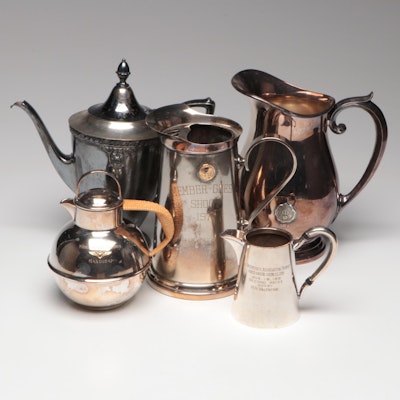 Silver Plate Marksmanship Trophy Pitchers, 20th Century