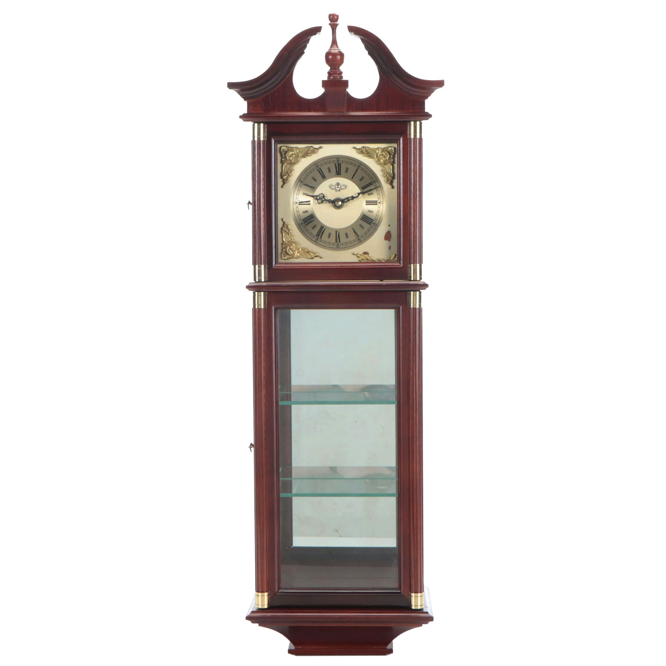 D & A Federal Style Curio Case Wall Clock