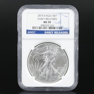 NGC Graded MS70 2015 $1 American Silver Eagle