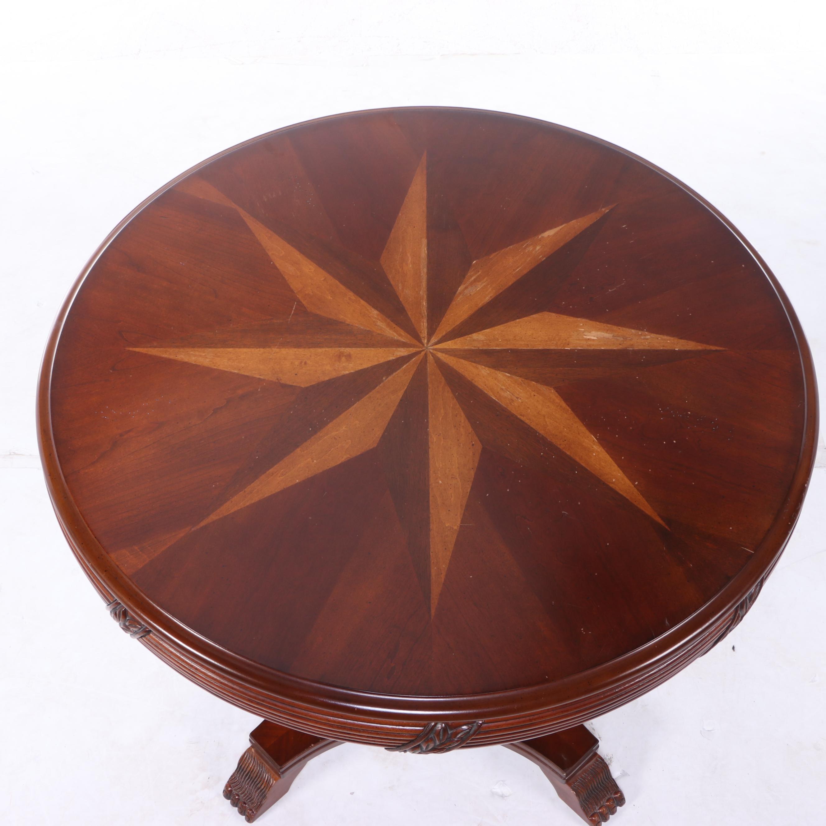 William IV Style Mahogany and Compass Star Inlay Table