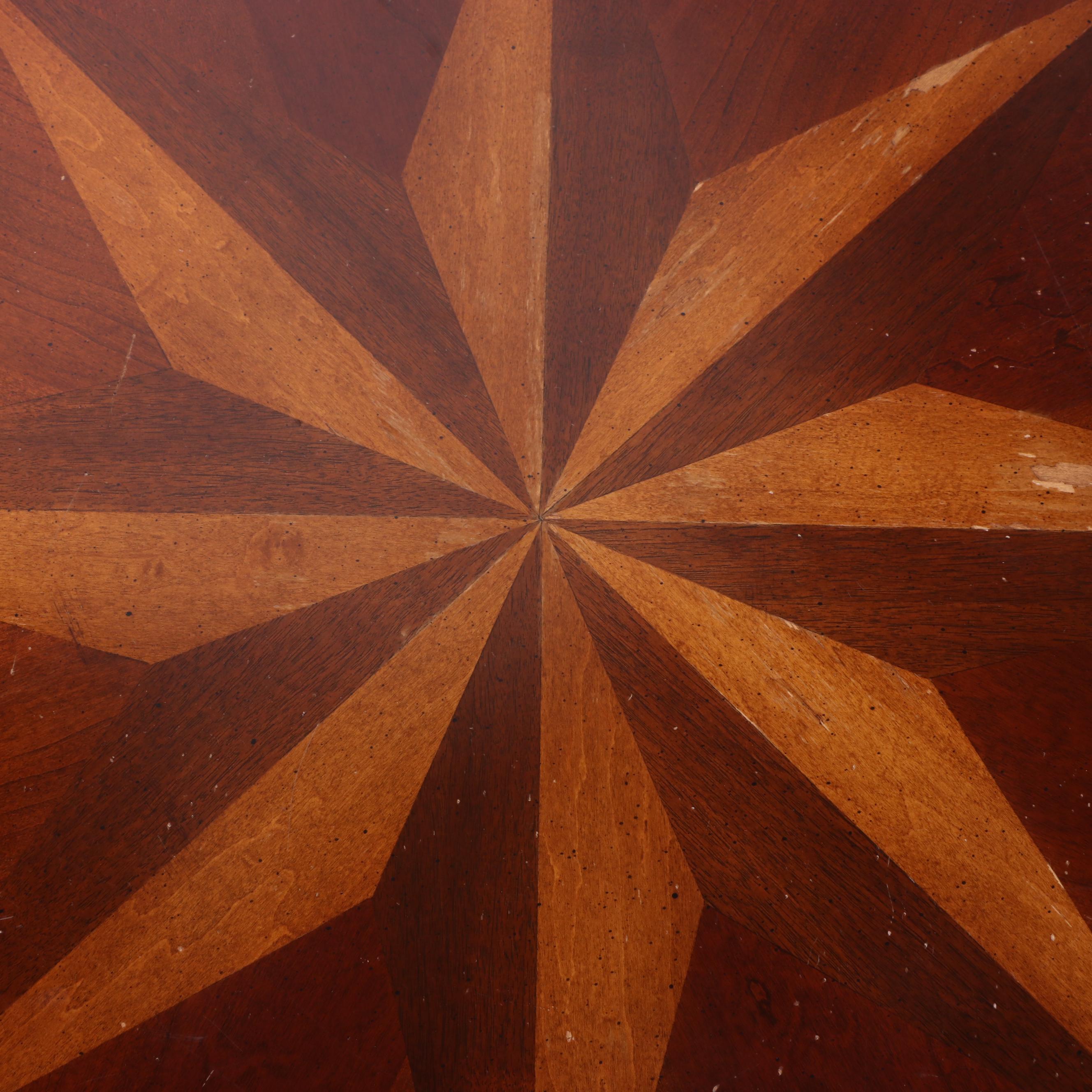 William IV Style Mahogany and Compass Star Inlay Table