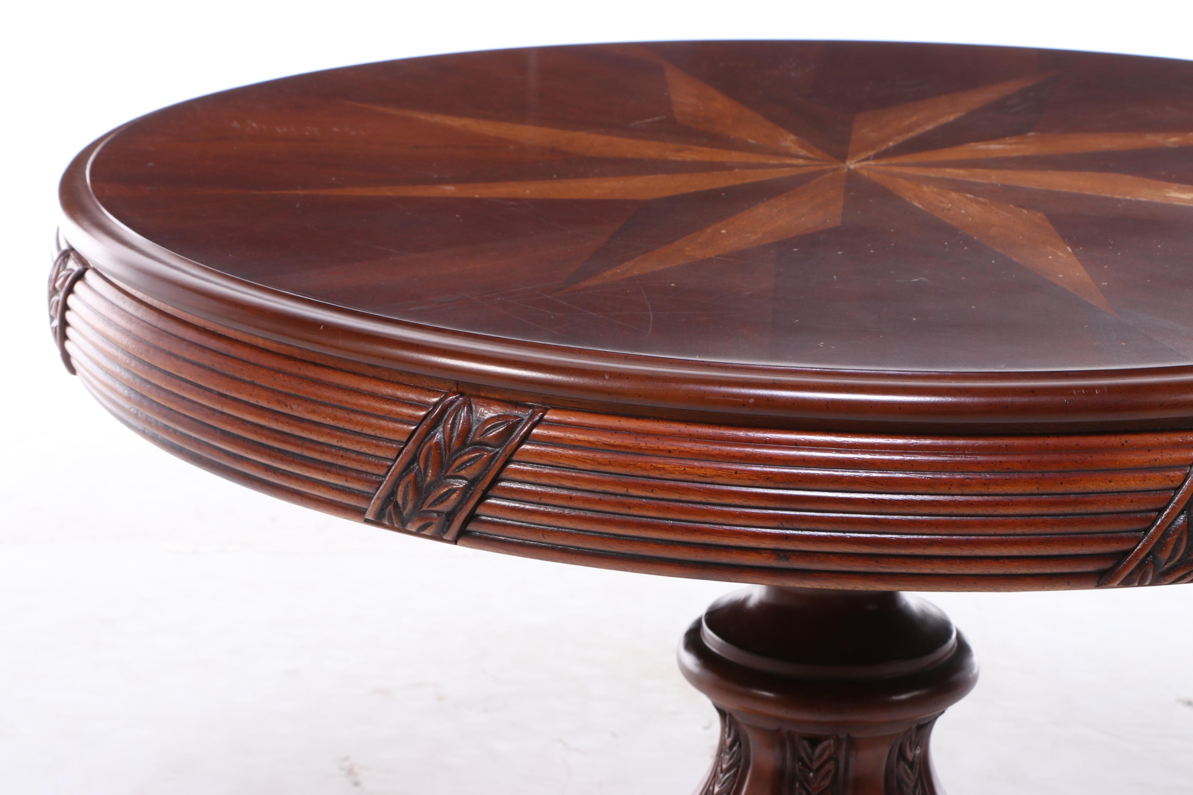 William IV Style Mahogany and Compass Star Inlay Table