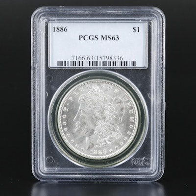 PCGS Graded MS-63 1886 Silver Morgan Dollar