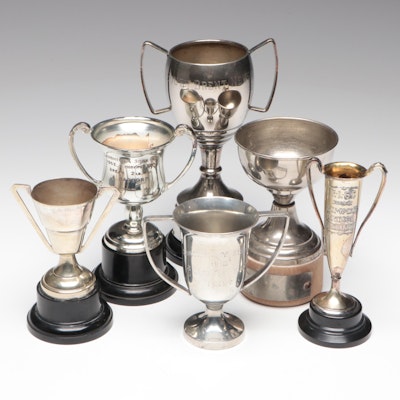 Sterling Silver and Silver Plate Trophies Including "Heaviest Fish"