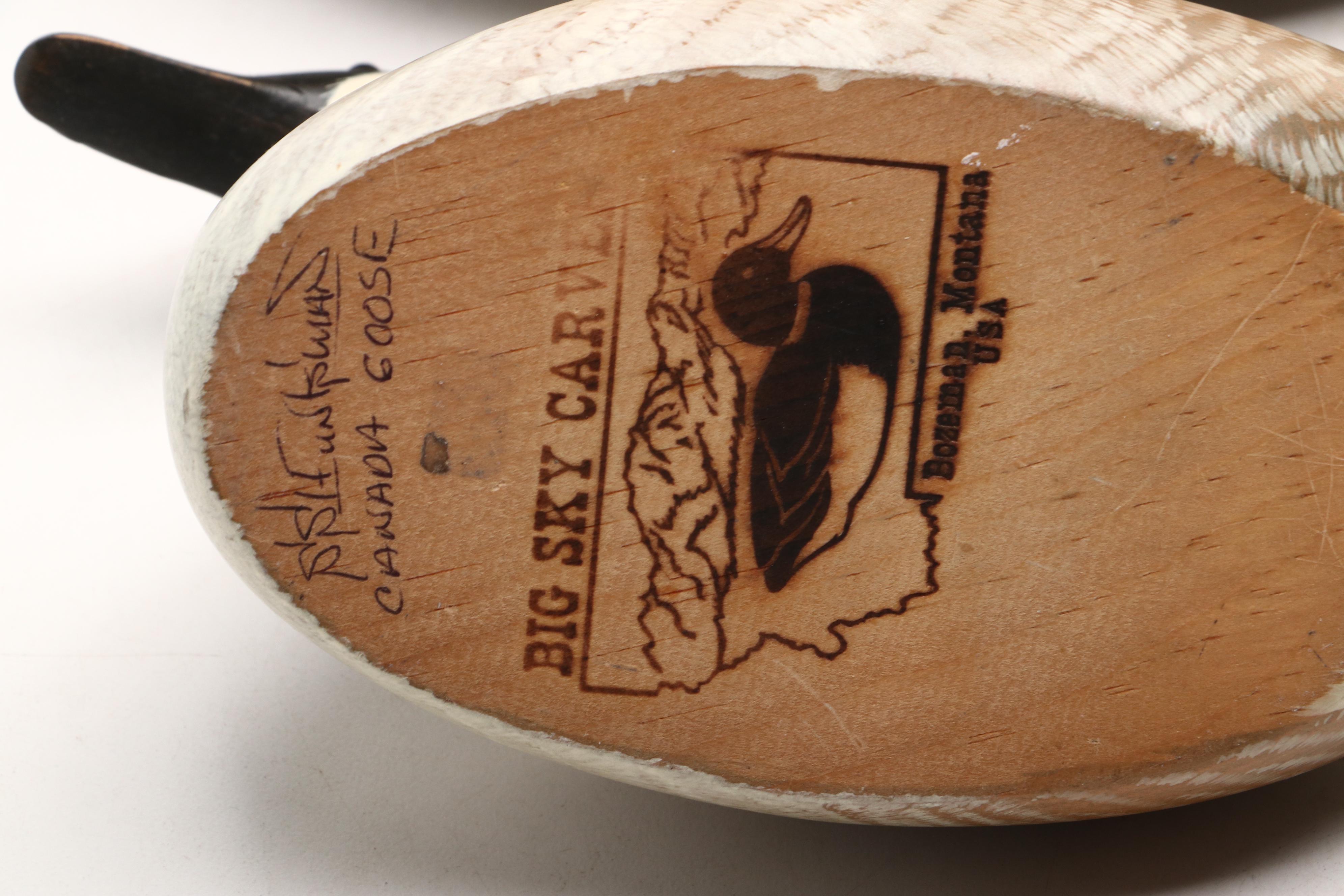 Wooden Canvasback Decoy with Other Hand-Painted Duck & Goose Decoys