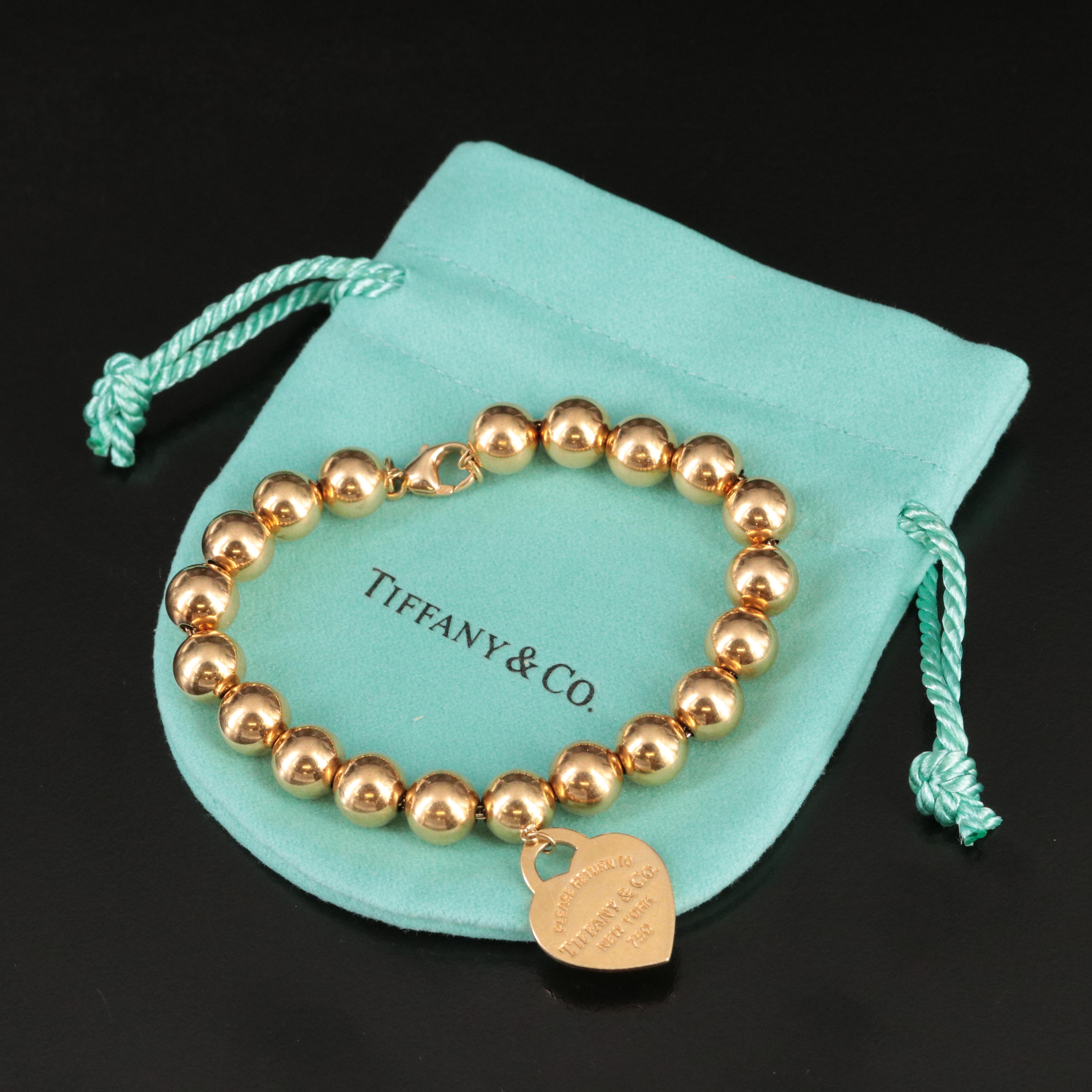 Tiffany & Co. 18K Return to Tiffany Heart Tag Bead Bracelet