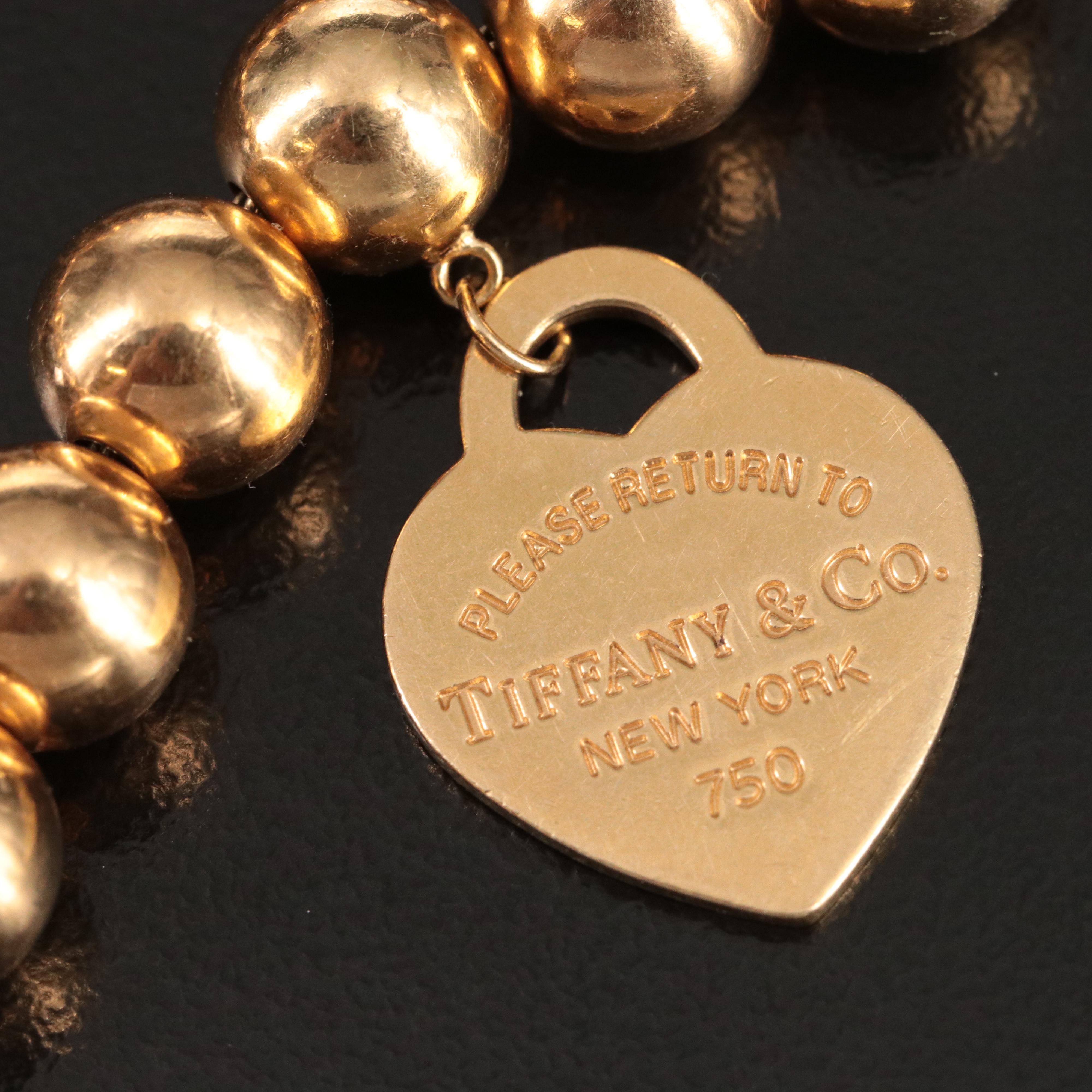 Tiffany & Co. 18K Return to Tiffany Heart Tag Bead Bracelet