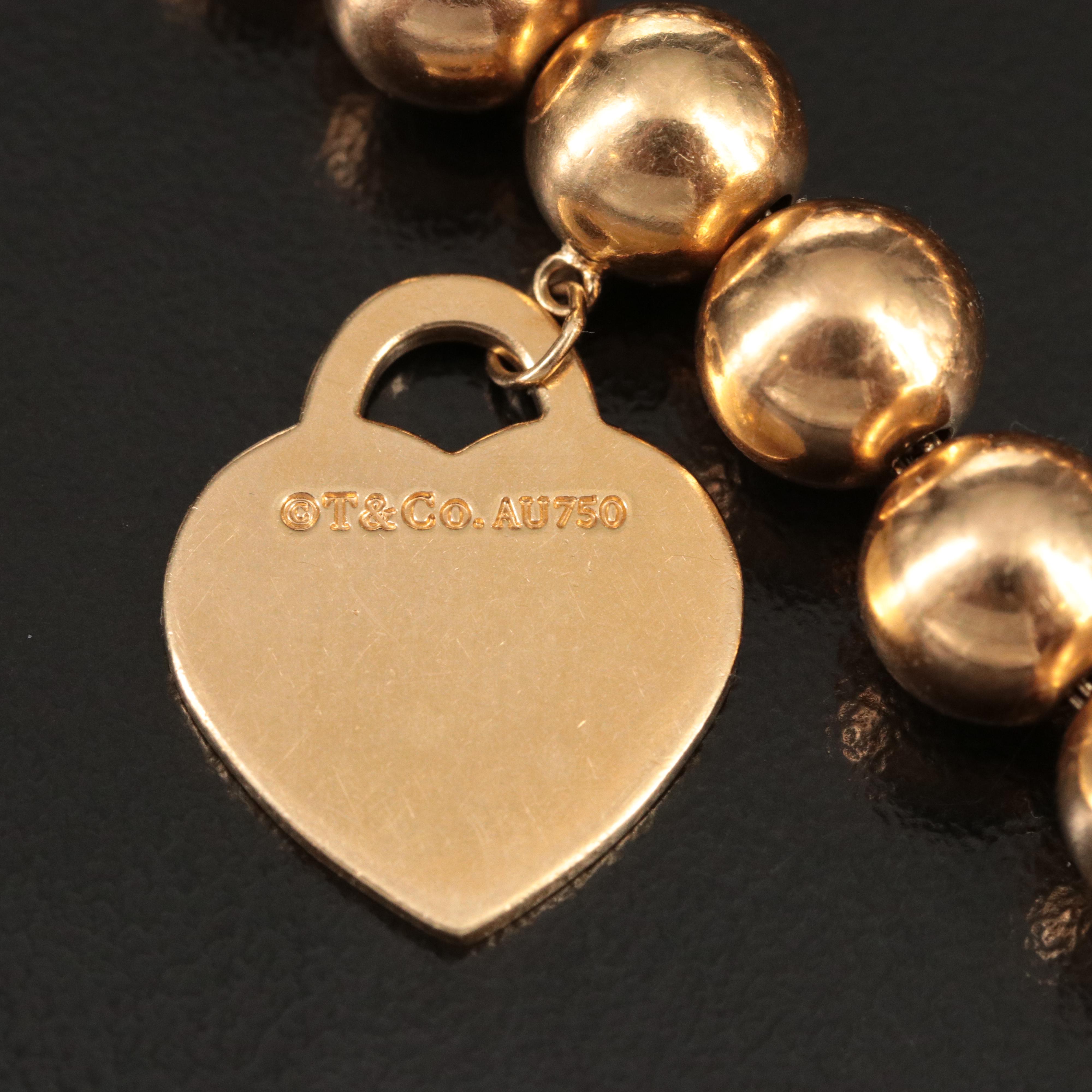 Tiffany & Co. 18K Return to Tiffany Heart Tag Bead Bracelet