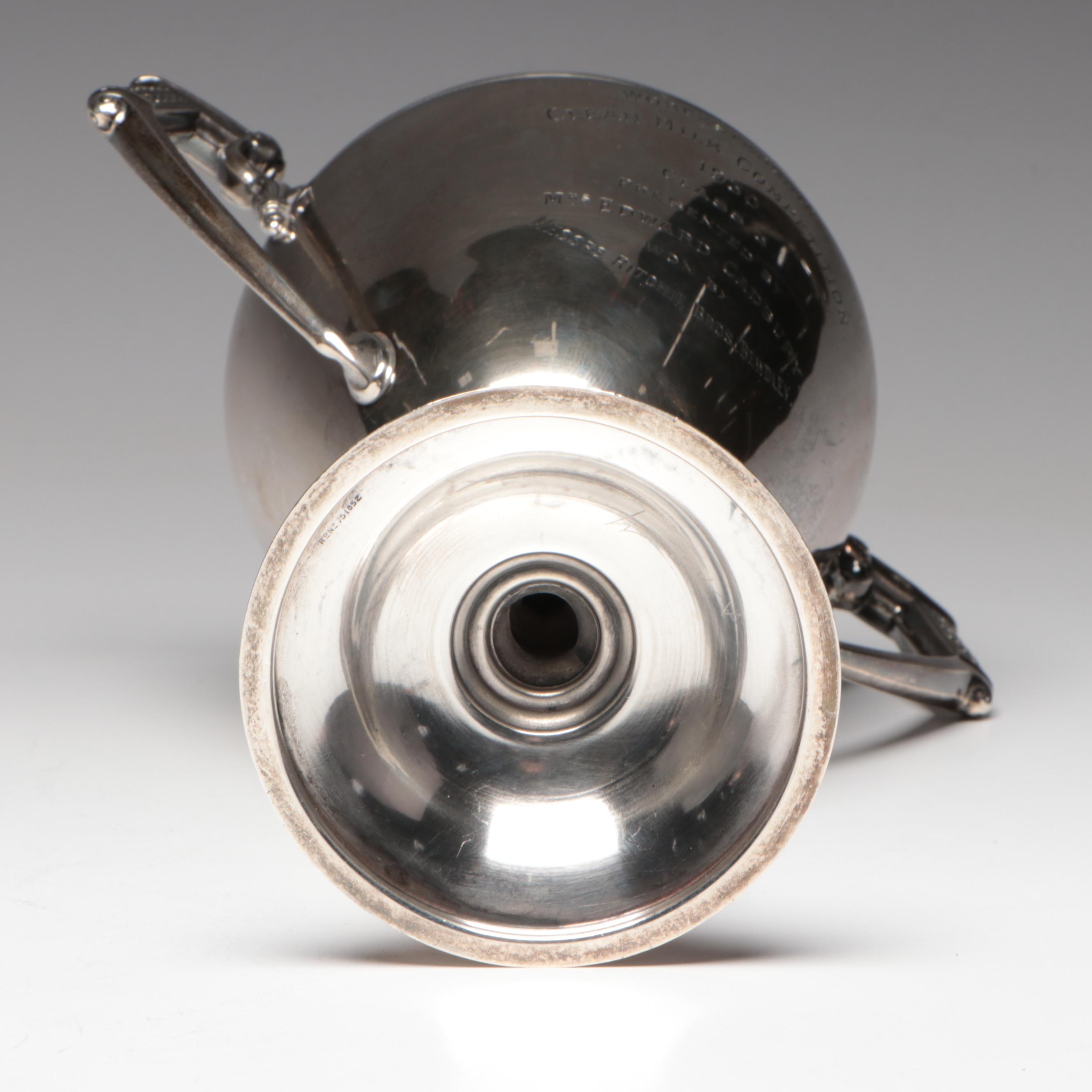 English Sterling and Plate Dairy Trophies Including "Clean Milk Competition"