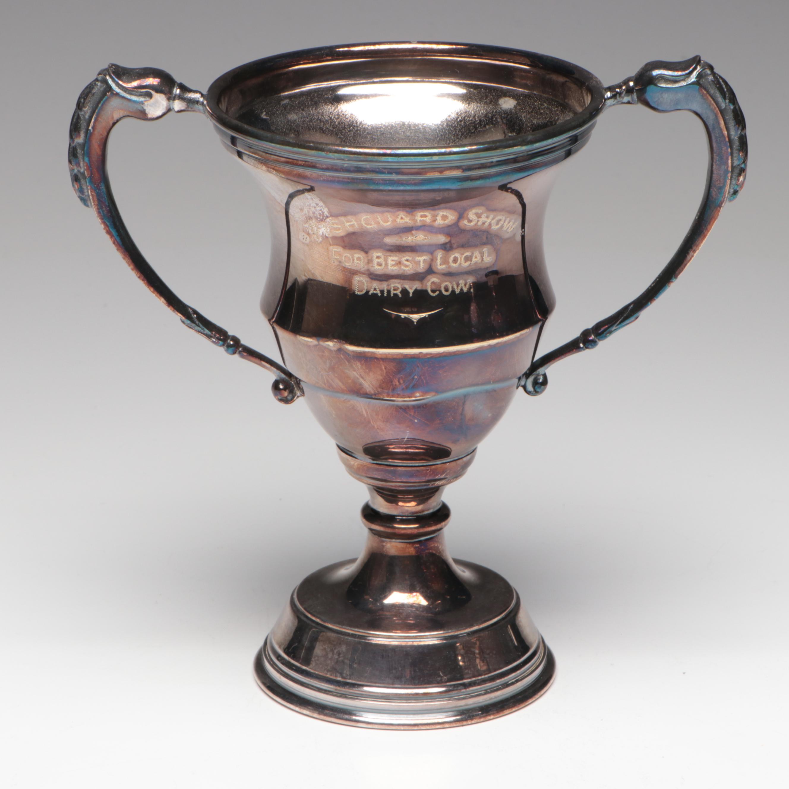 English Sterling and Plate Dairy Trophies Including "Clean Milk Competition"