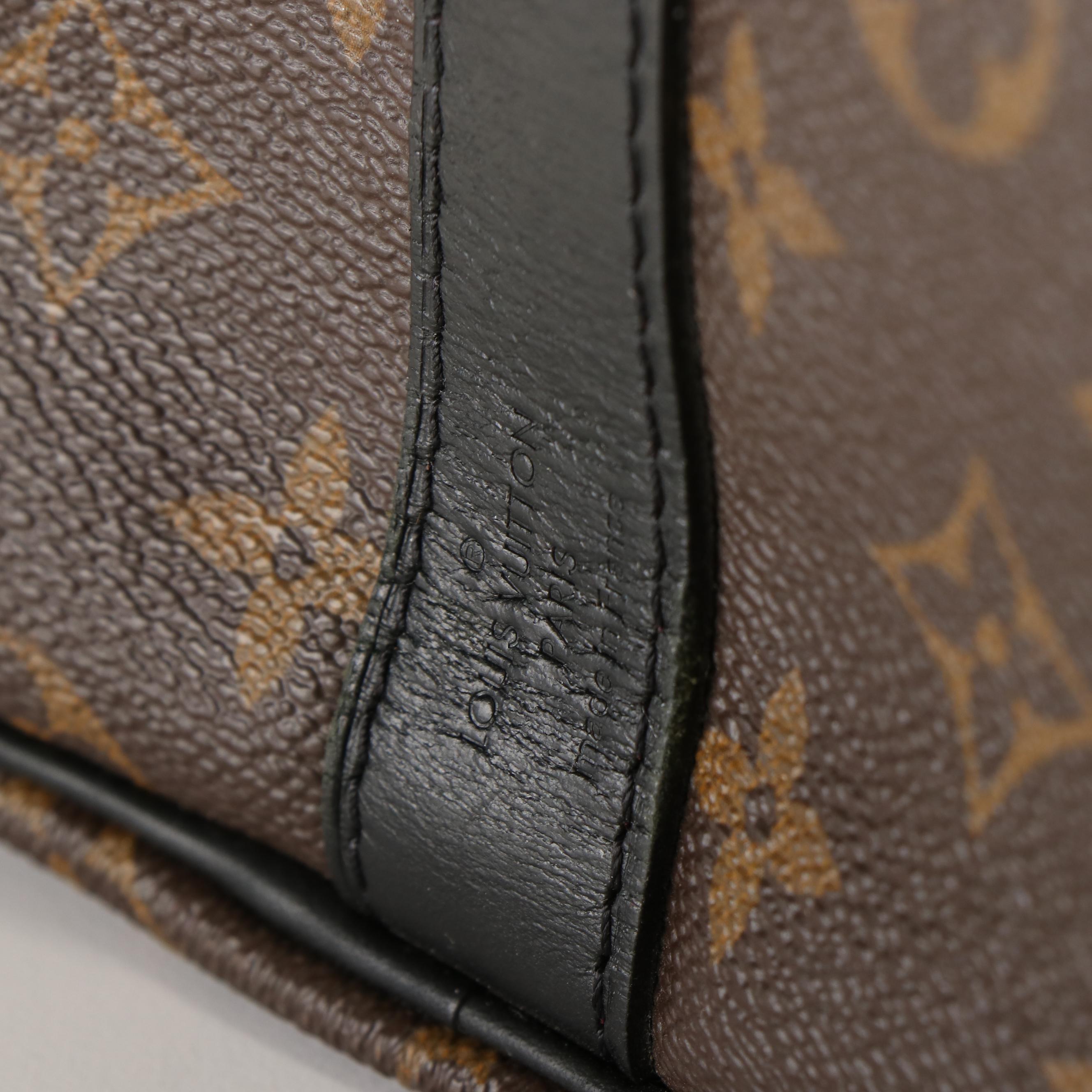 Louis Vuitton Keepall Bandoulière 55 Duffel Bag in Macassar Monogram