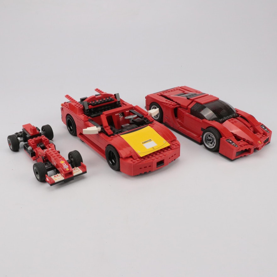 LEGO Enzo Ferrari, 430 Spider and F1 Racer Assembled Kits