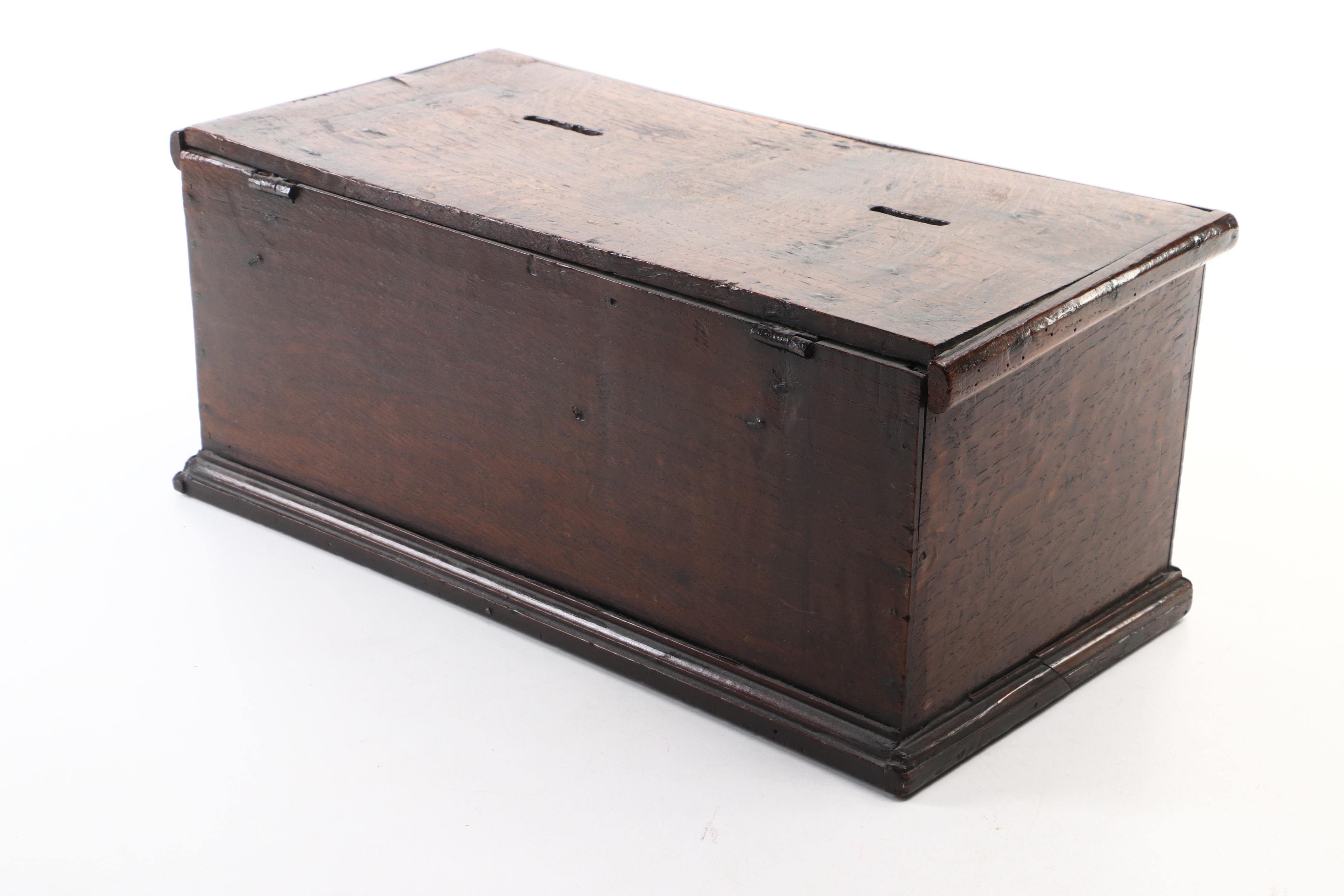 Pyrography Finish Wooden Shaker Style Box and Other Oak Lidded Box