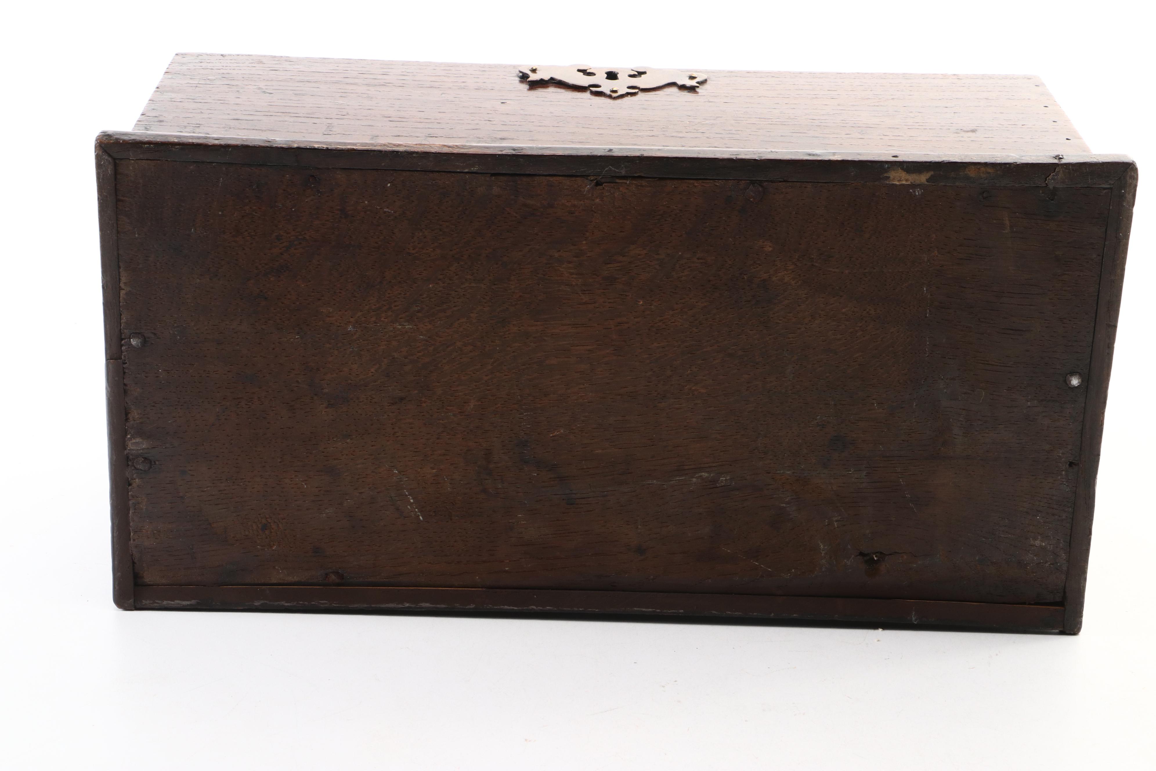 Pyrography Finish Wooden Shaker Style Box and Other Oak Lidded Box