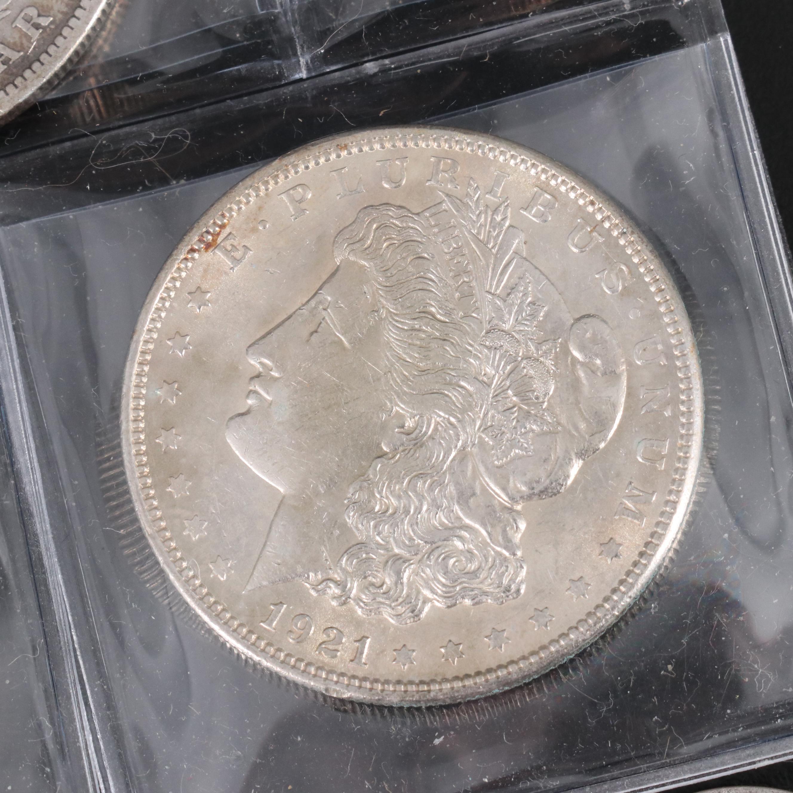 Group of U.S. Silver Coinage, Including Six Morgan Silver Dollars