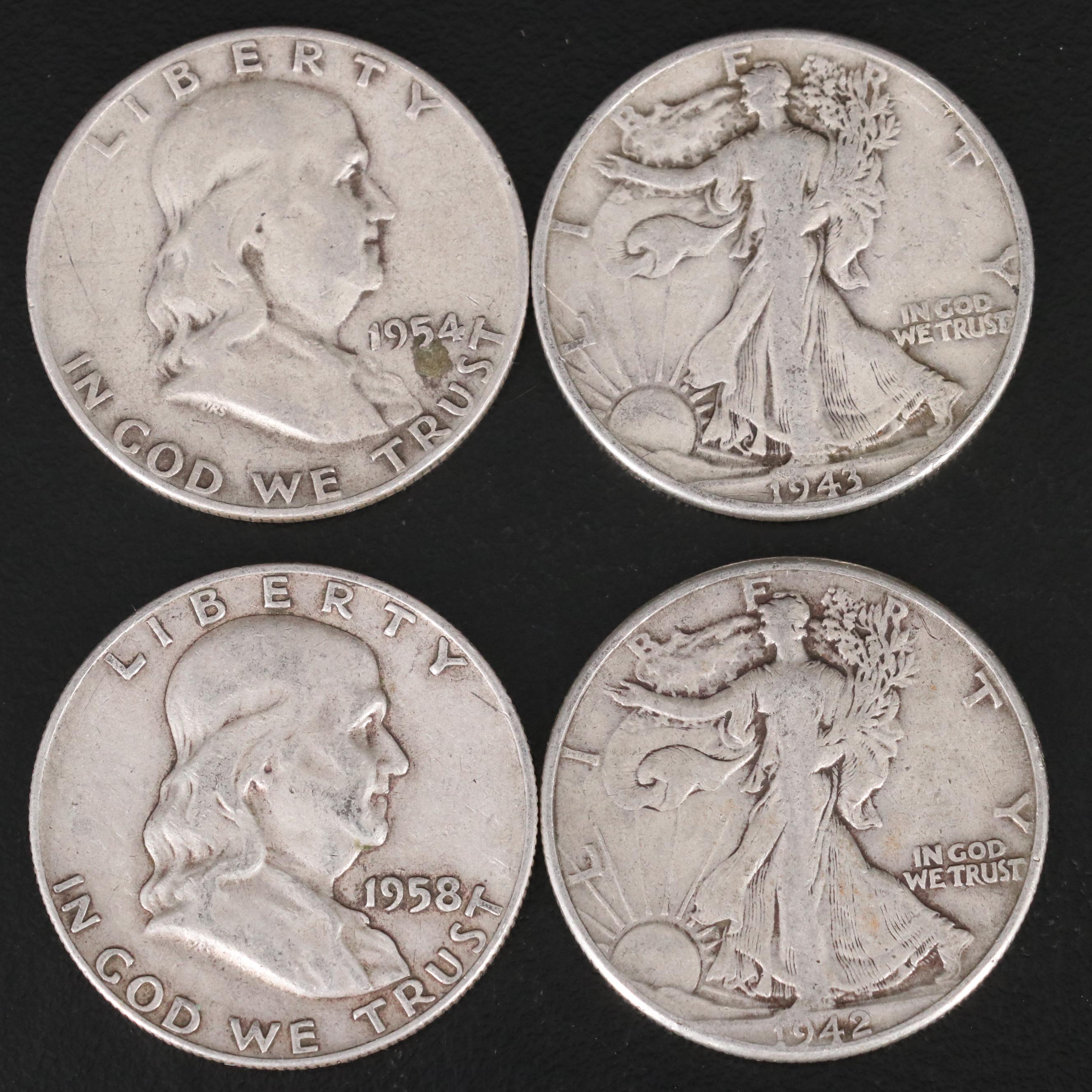 Group of U.S. Silver Coinage, Including Six Morgan Silver Dollars
