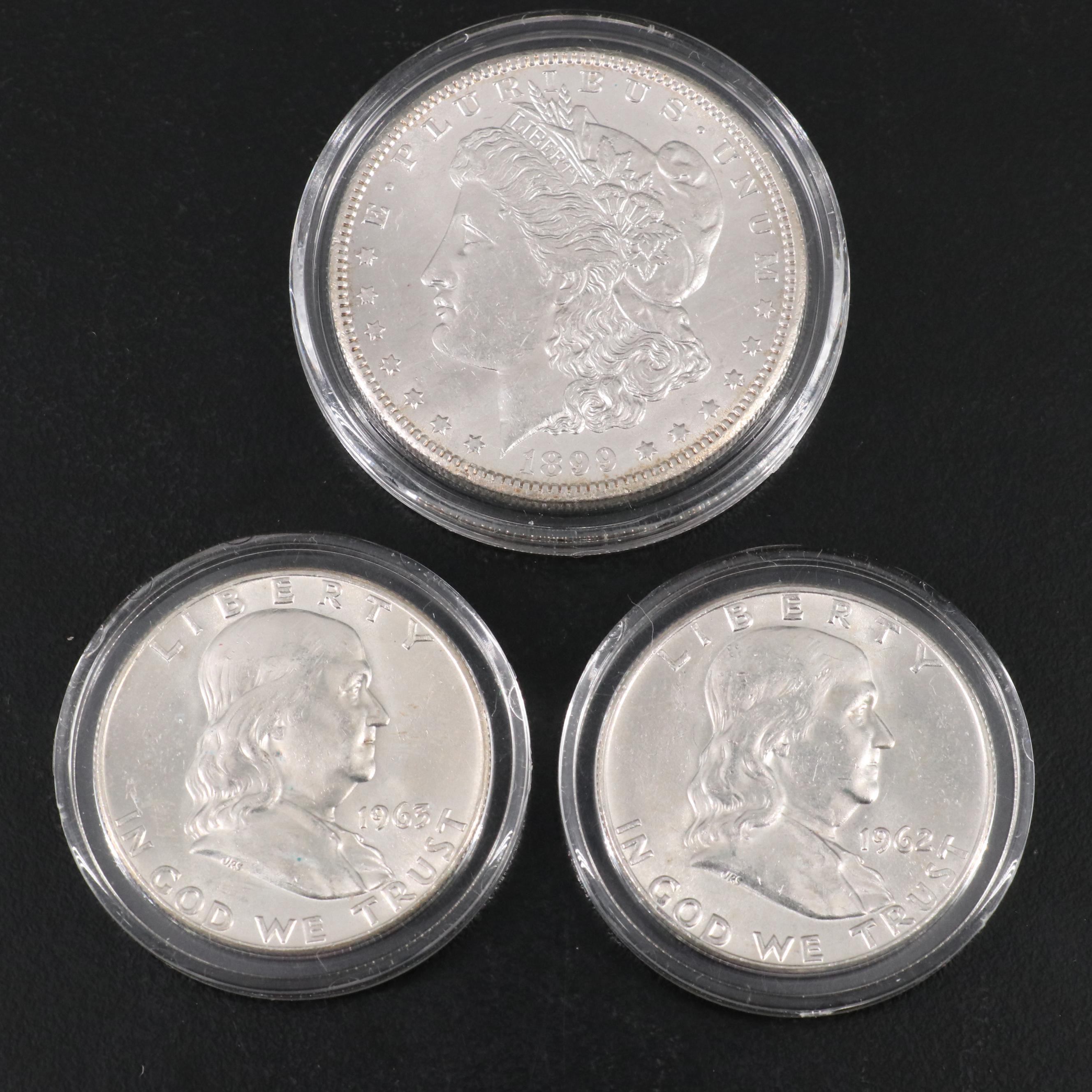Group of U.S. Silver Coinage, Including Six Morgan Silver Dollars