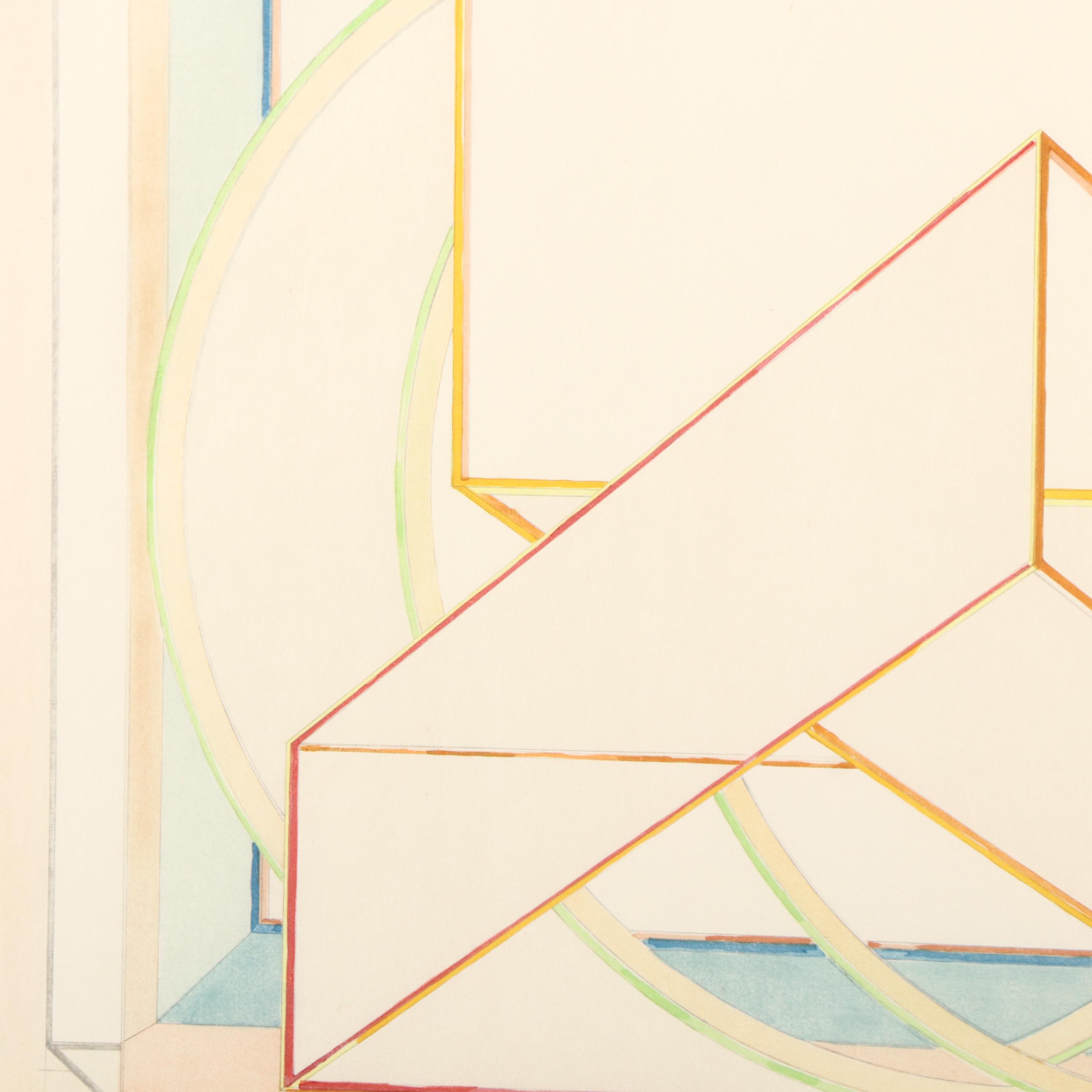 Al Held "Kyoto-Wa" Colored Woodcut, 1985