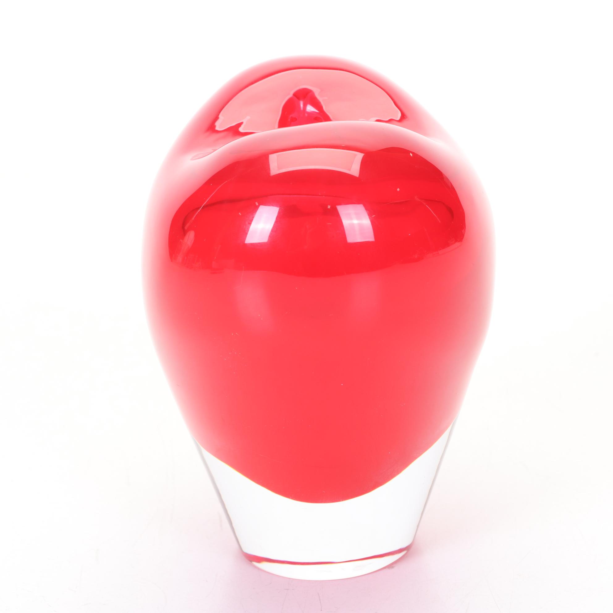 Salviati Murano Blown Glass Heart Bud Vase Designed By Maria Christina Hamel