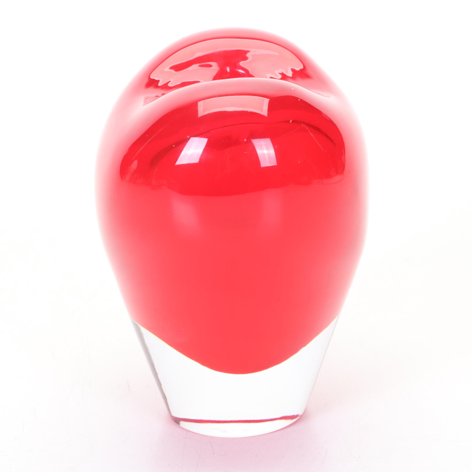 Salviati Murano Blown Glass Heart Bud Vase Designed By Maria Christina Hamel