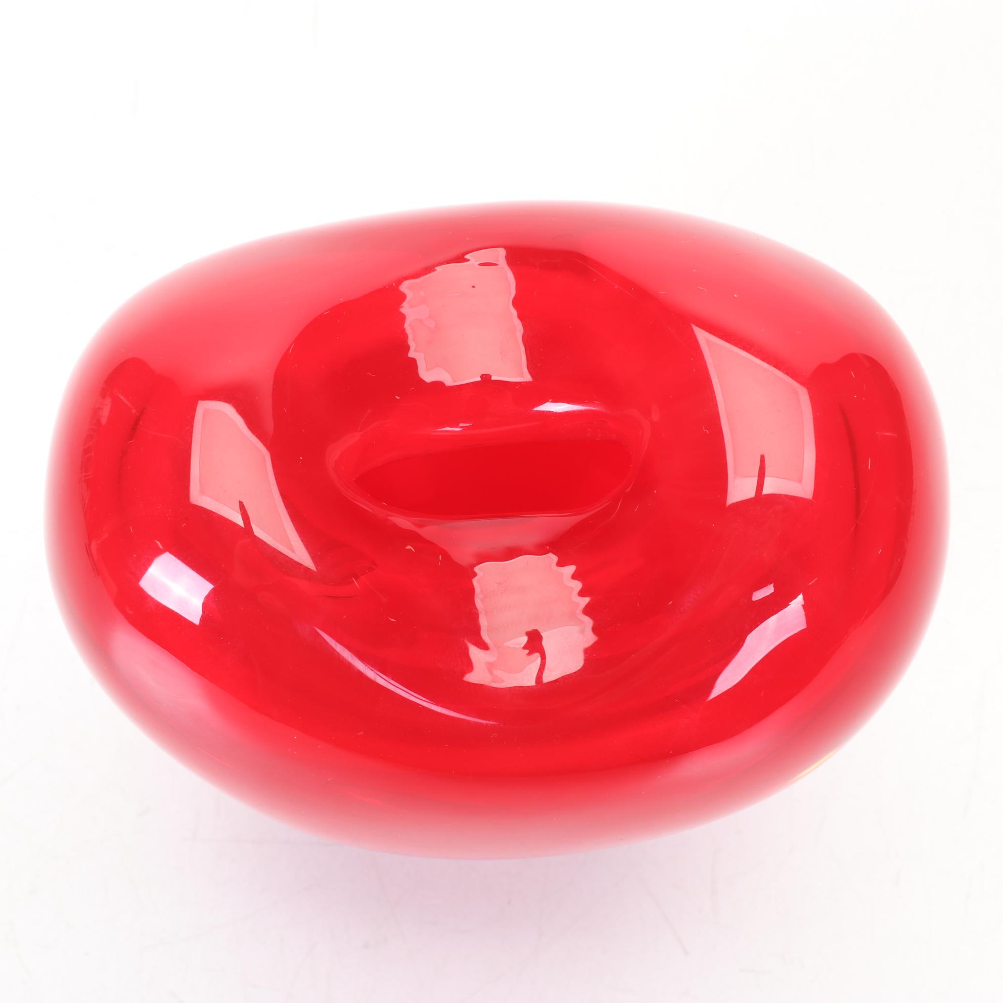 Salviati Murano Blown Glass Heart Bud Vase Designed By Maria Christina Hamel