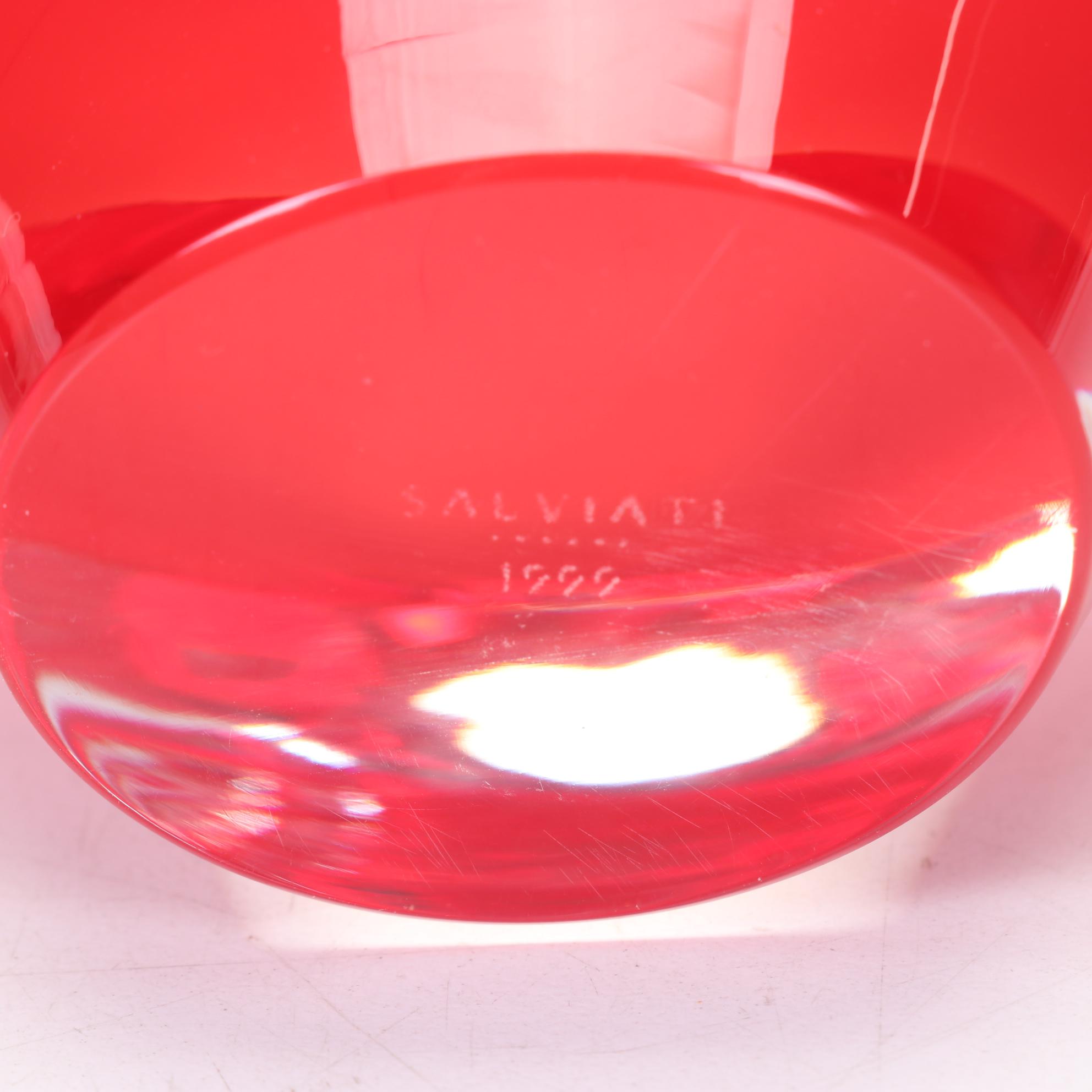 Salviati Murano Blown Glass Heart Bud Vase Designed By Maria Christina Hamel